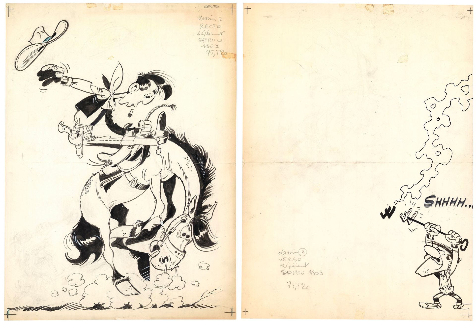 Morris Morris (1923-2001)
Lucky Luke
Encre de Chine et crayon bleu sur papier po&hellip;