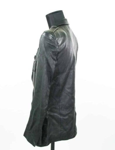 Null BALMAIN - Black leather jacket. Length 72 cm, shoulders 41 cm, long sleeves&hellip;