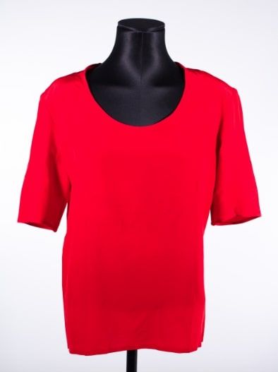 Null CHRISTIAN DIOR Boutique - Red viscose BLOUSE, short sleeves with shoulder p&hellip;