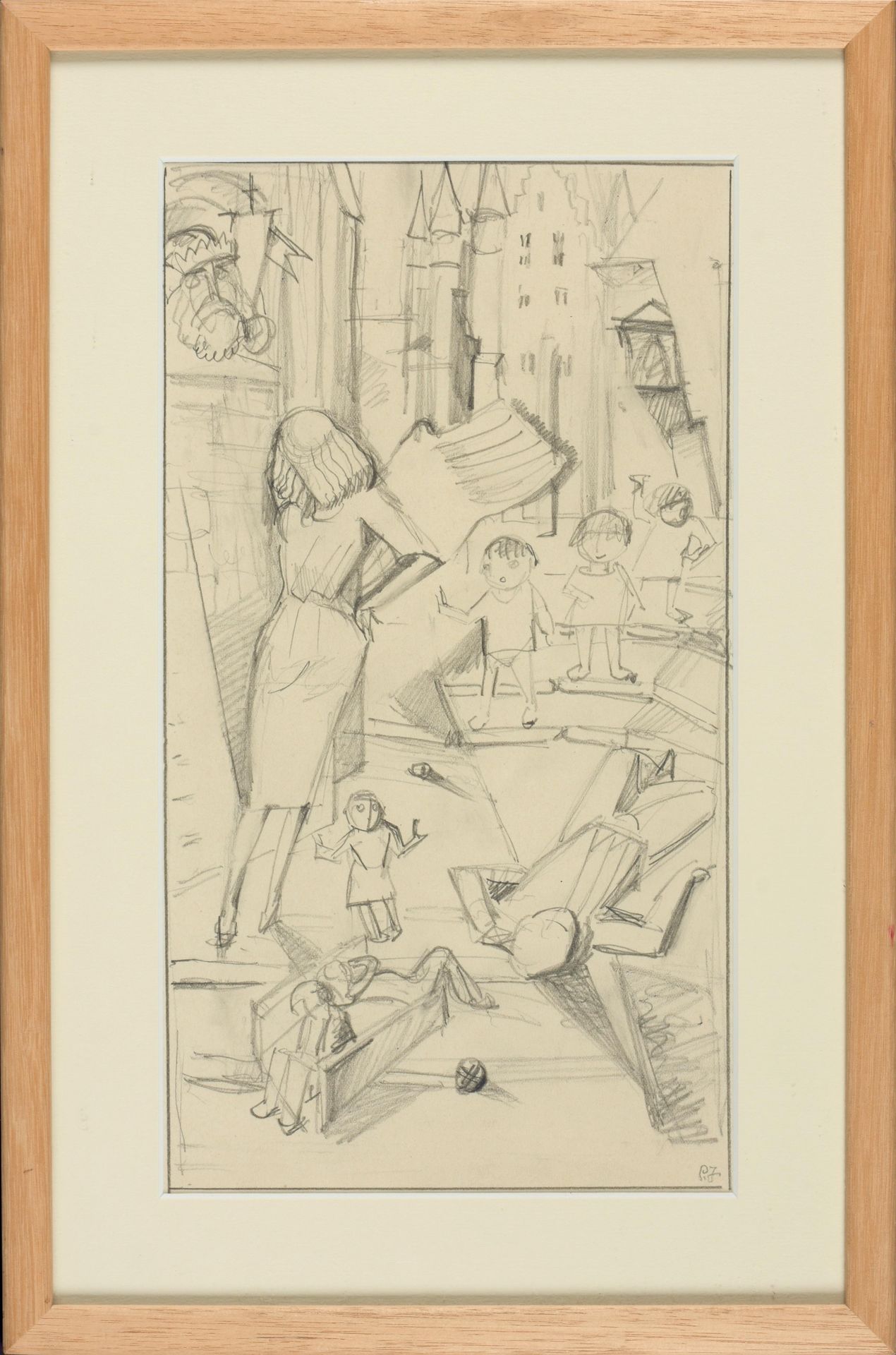 JOOSTENS, Paul (1889-1960) 在Gotische Stad中与亲属的会面

绘画(28.5 x 16 cm)，背面有一字形。英格利希特