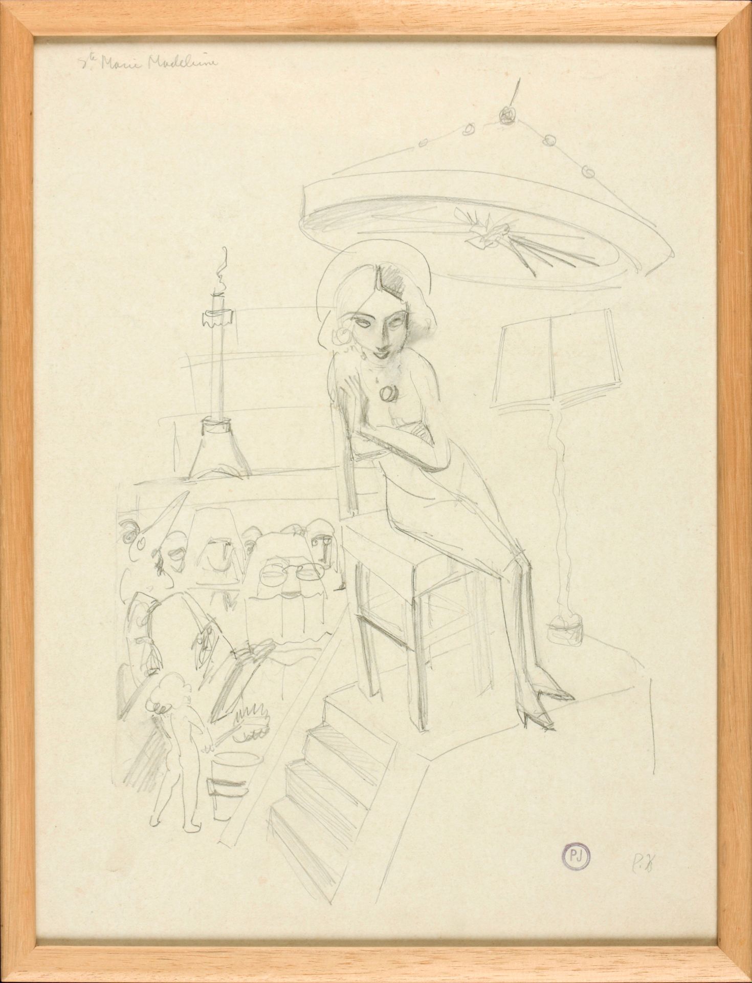JOOSTENS, Paul (1889-1960) 抹大拉的圣玛丽

这幅画(36 x 27 cm)，背面有字母和工作室的标志。英格利希特