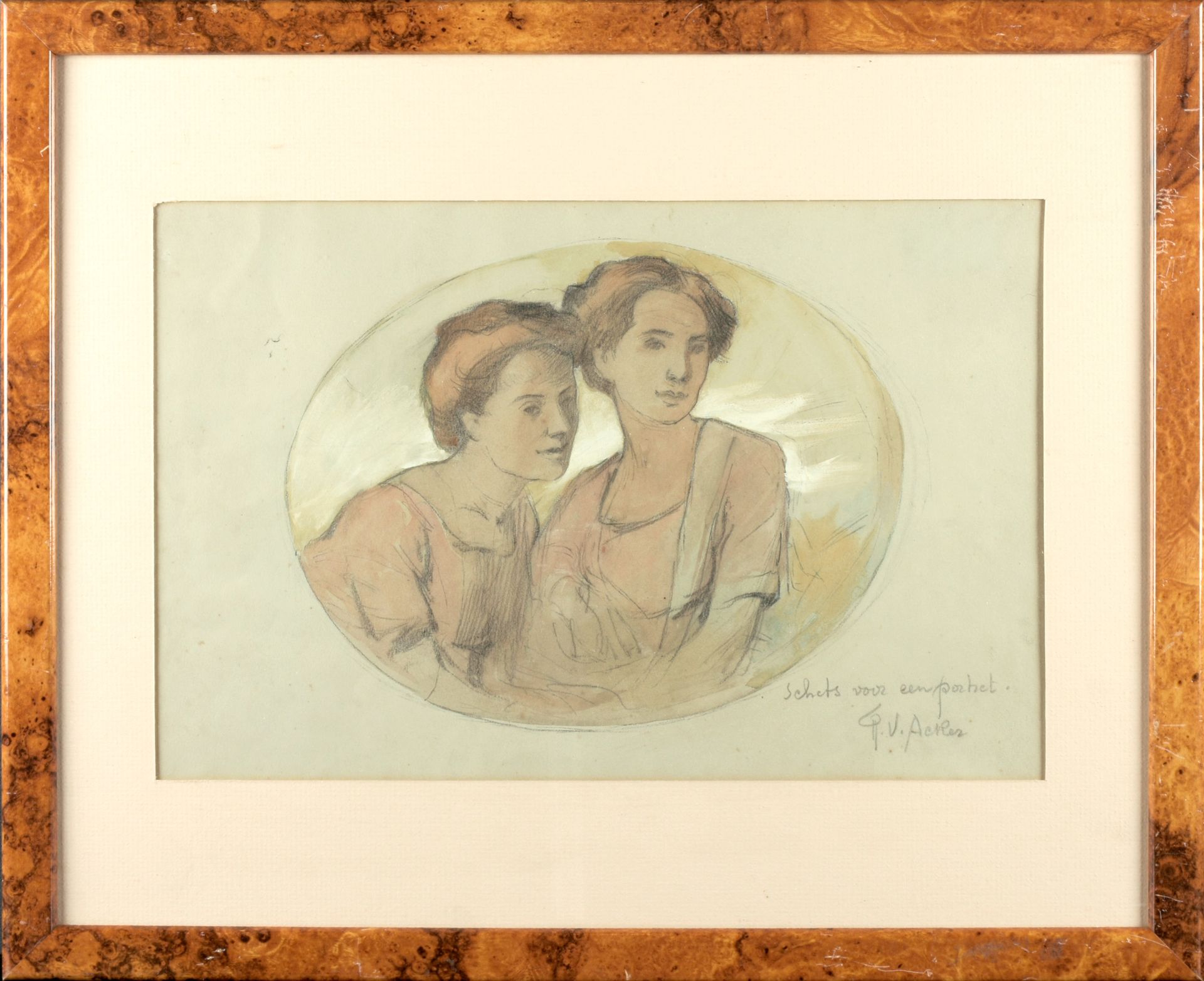 VAN ACKER, Flori (1858-1940) Twee jonge meisjes (Schets voor een portret)

Aquar&hellip;