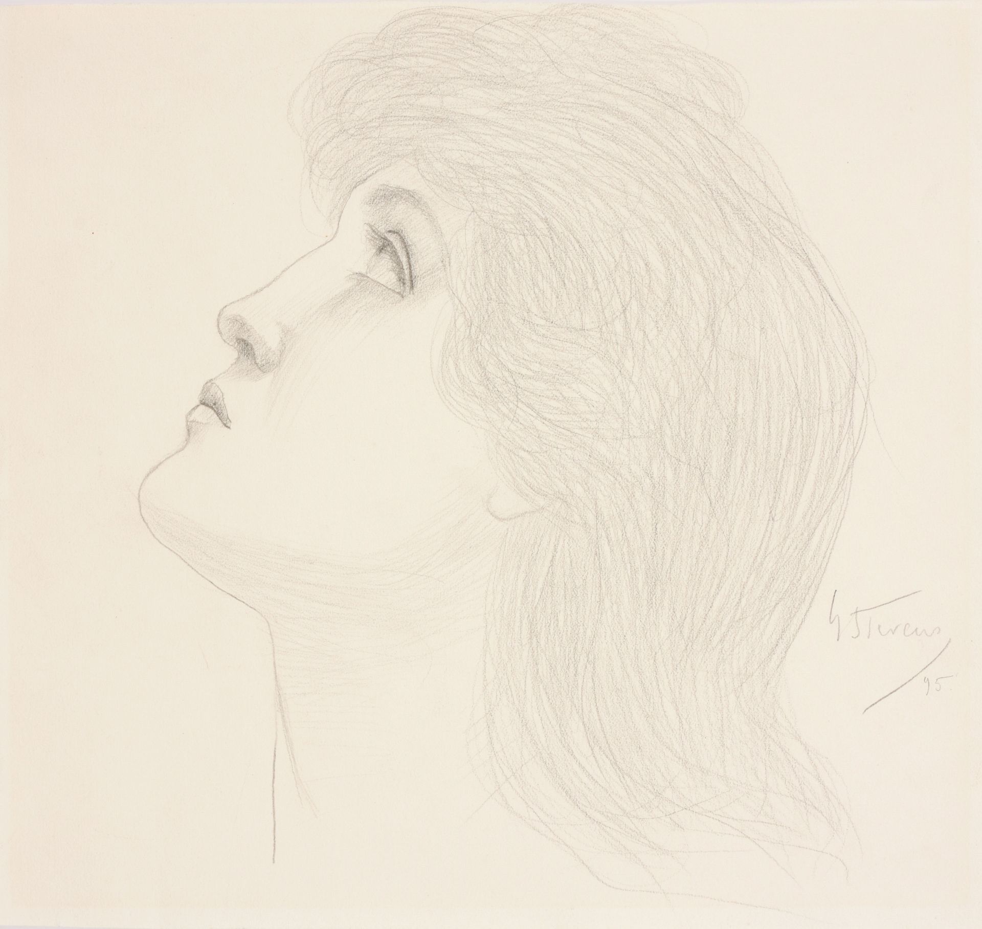STEVENS, Gustave- Max (1871-1946) 妇女的头颅 (1895)

两幅白纸铅笔画（29.5x19.5和21x23厘米），右下方有签&hellip;