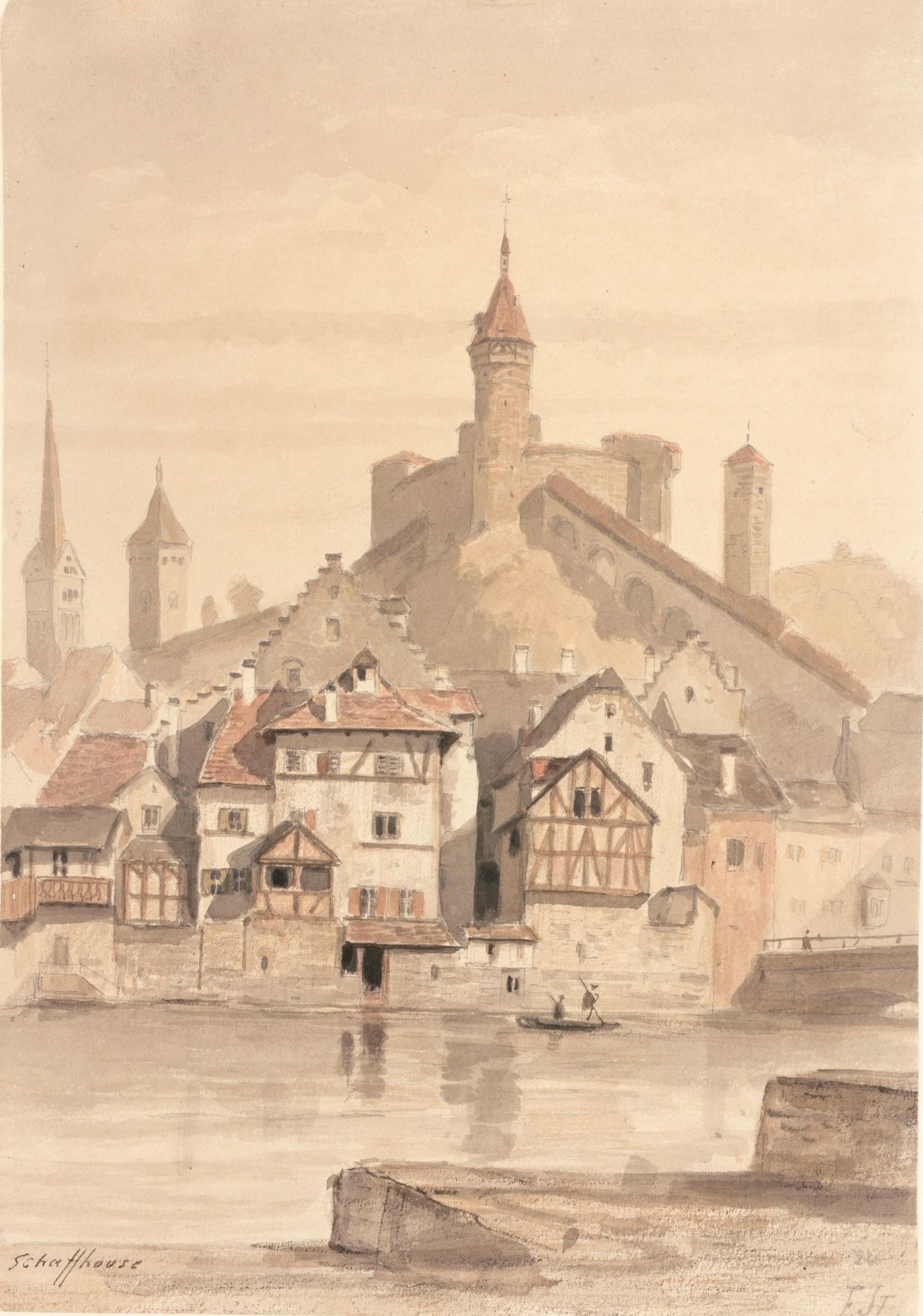 STROOBANT, François (1819-1916) 沙夫豪森的景色

水彩画（31 x 21.5厘米），已签名。路过的人