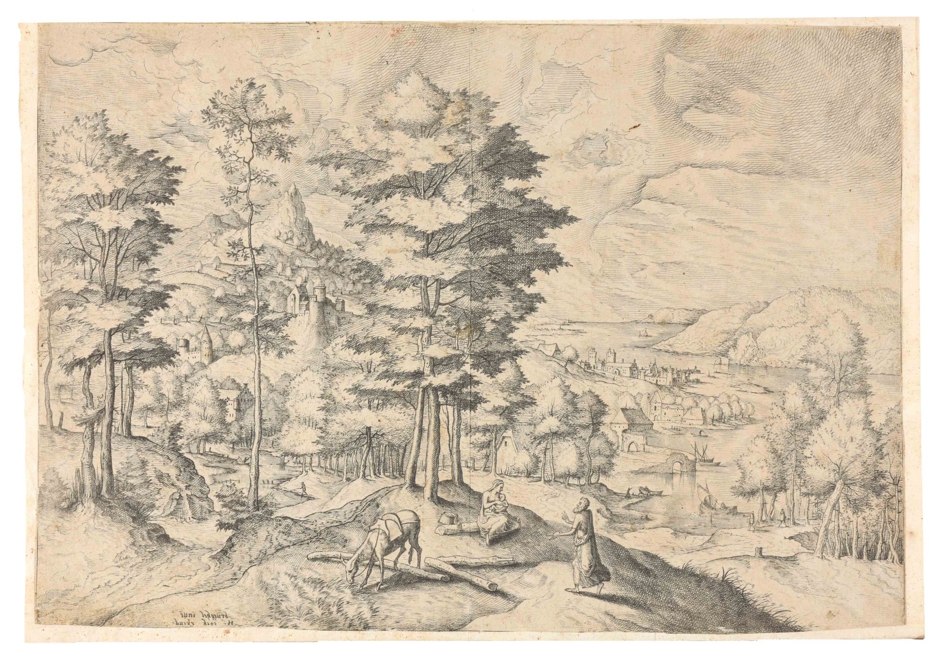 BRUEGEL, Pieter [ca. 1525- ca. 1569] after Fuga deiparae in Aegyptum / Flucht na&hellip;