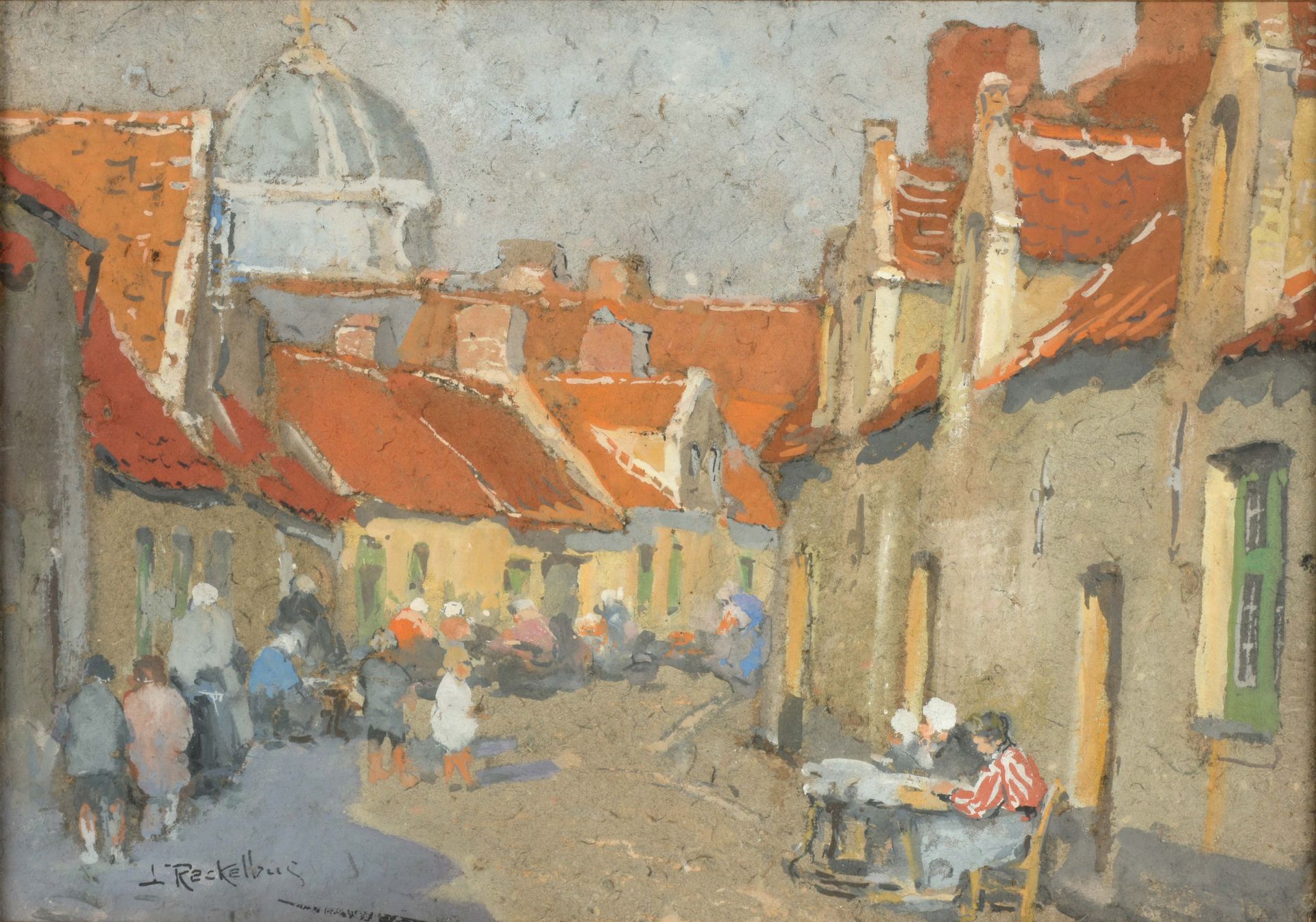 RECKELBUS, Louis (1864-1958) Rolweg a Bruges

Gouache (26 x 37 cm), getekend lin&hellip;
