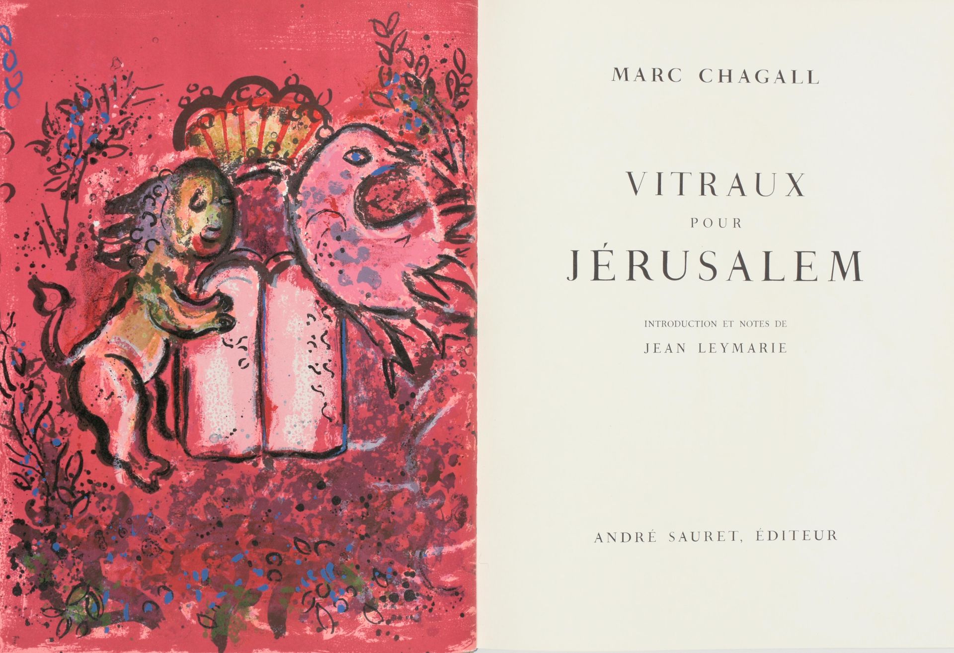 Chagall, Marc 耶路撒冷的彩色玻璃窗

Gr. In-4°, Jean Leymarie的介绍和注释。装饰有两幅原版彩色石膏画，特别为本书制作。12&hellip;