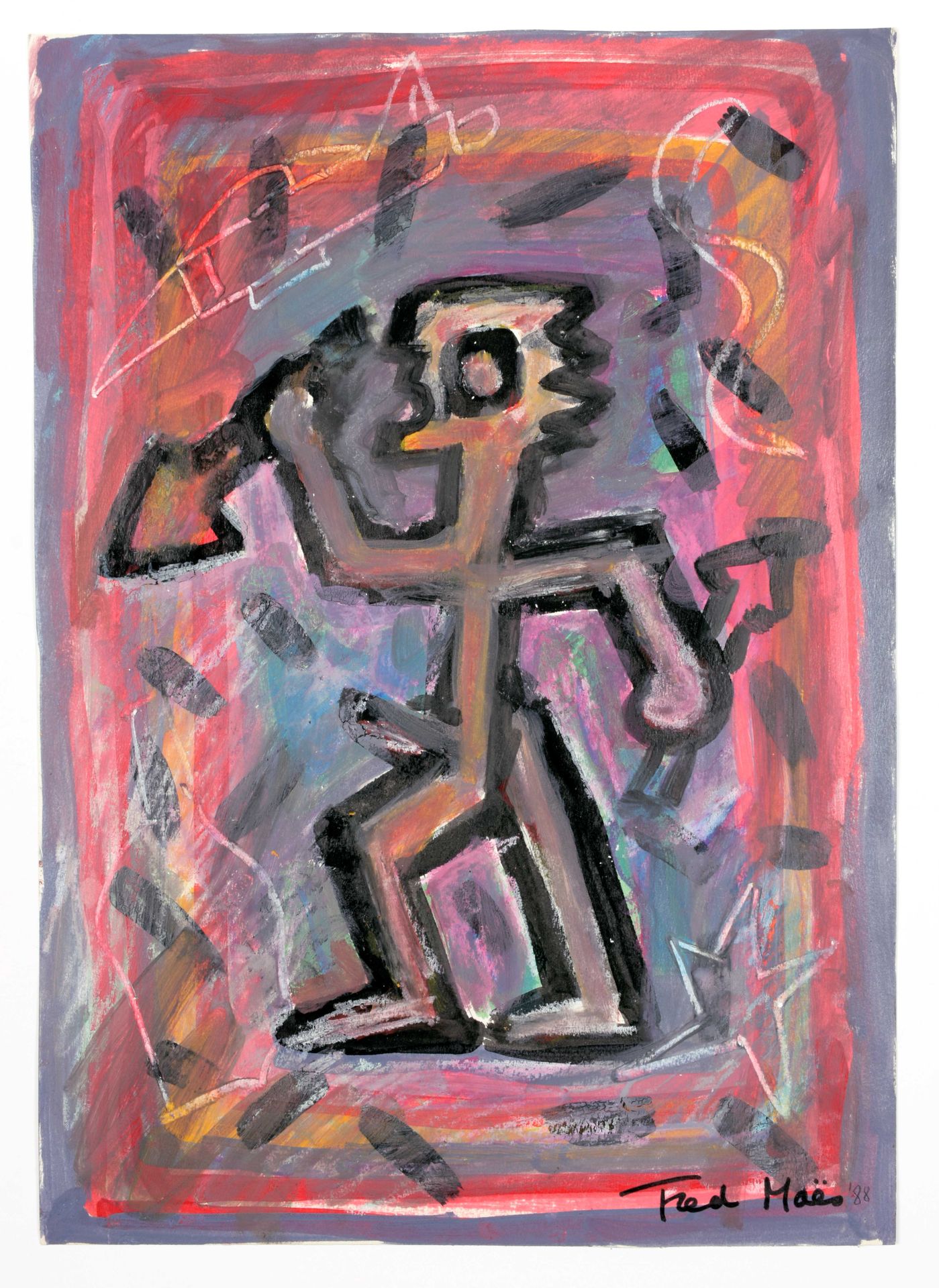 MAES, Fred (1939) De aanval (1988)

Tecnica mista (42 x 30 cm) op zwaar papier, &hellip;