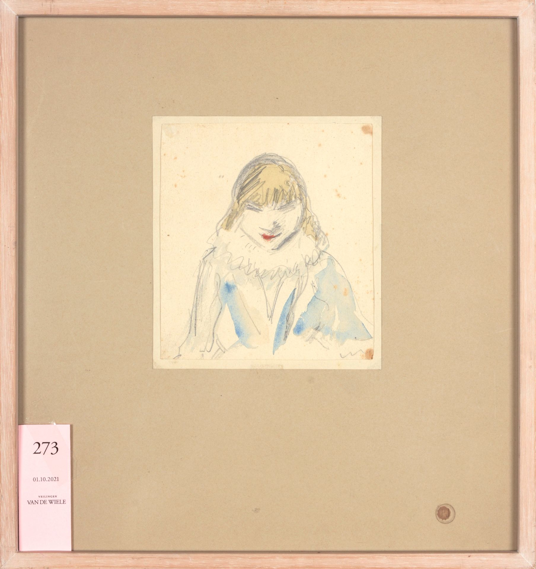 JOOSTENS, Paul (1889-1960) Vrouwenportret

Aquarel (13.5 x 12 cm), atelierstempe&hellip;