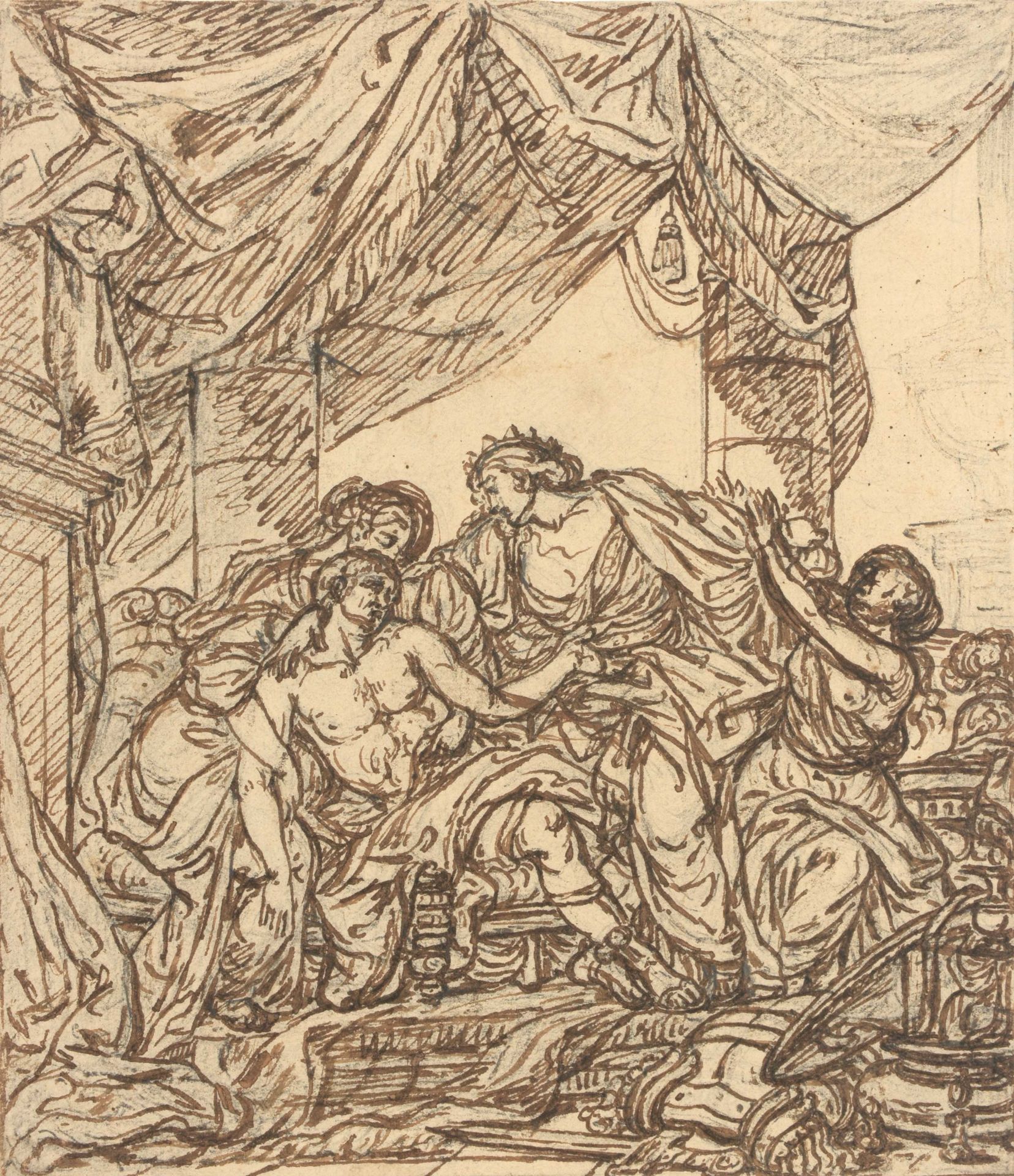 VAN DIEPENBEECK, Abraham (1596-1675) - ATTR. 神话般的场景

铅笔和棕色墨水画(20.5 x 17.5 cm)，织纹&hellip;