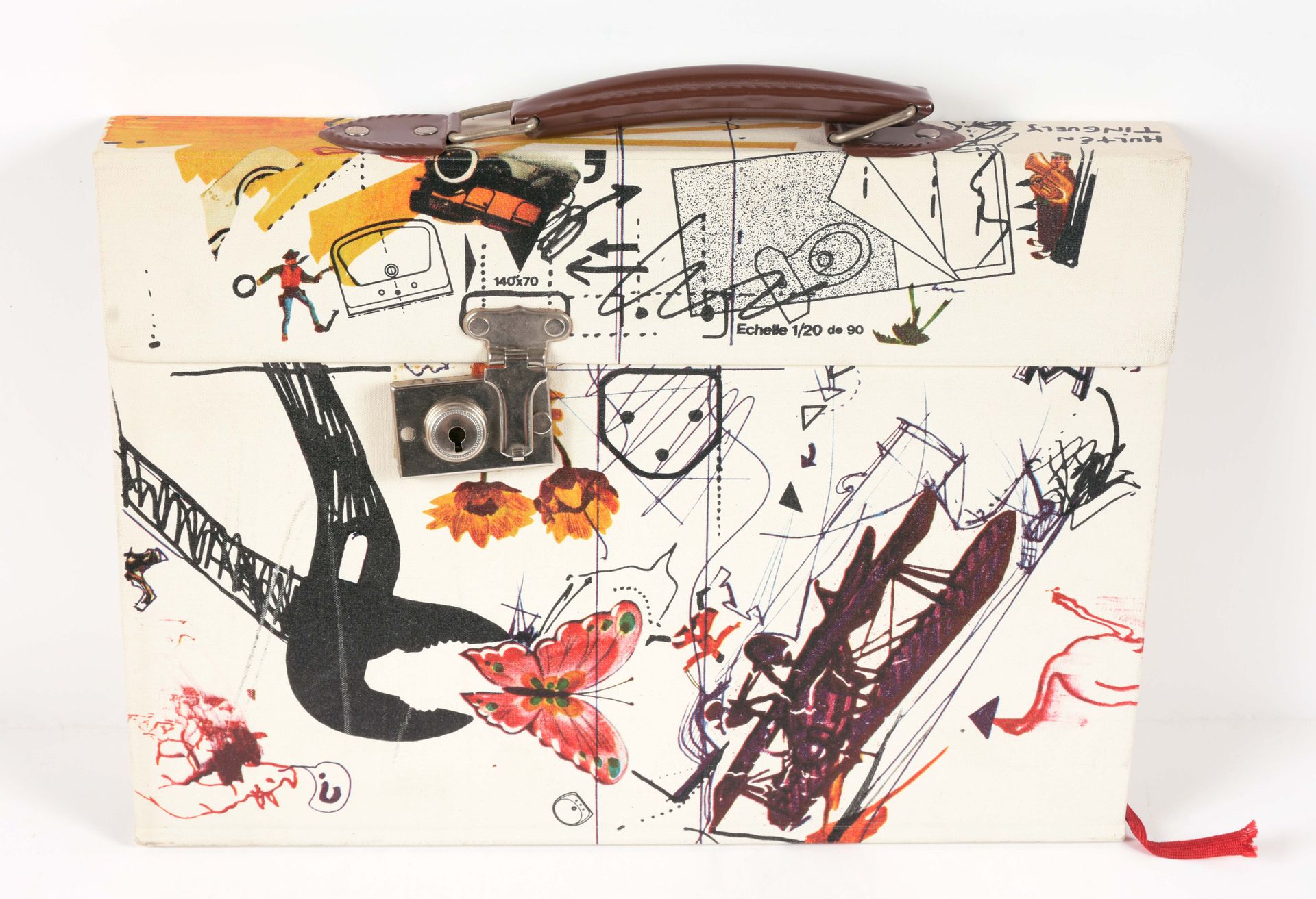 TINGUELY 
丁格利。Méta行李箱





巴黎

皮埃尔-霍雷

1973


In-4°, 364 pp.大量的黑色或彩色插图。原创图画，与斯德哥&hellip;