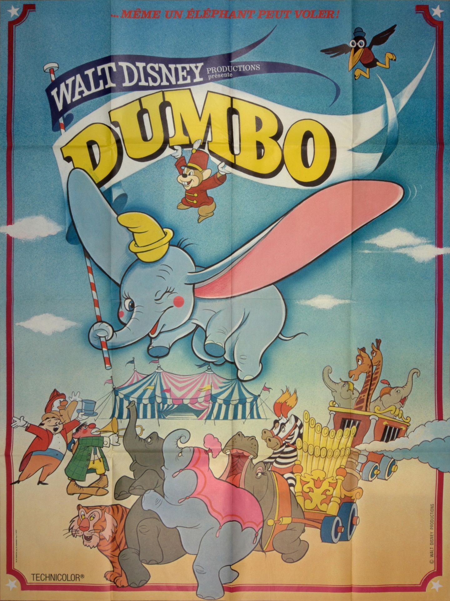 Disney, Walt 小飞象......大象也能飞 (1947)

彩色海报（155 x 115厘米）。折叠的，状态良好