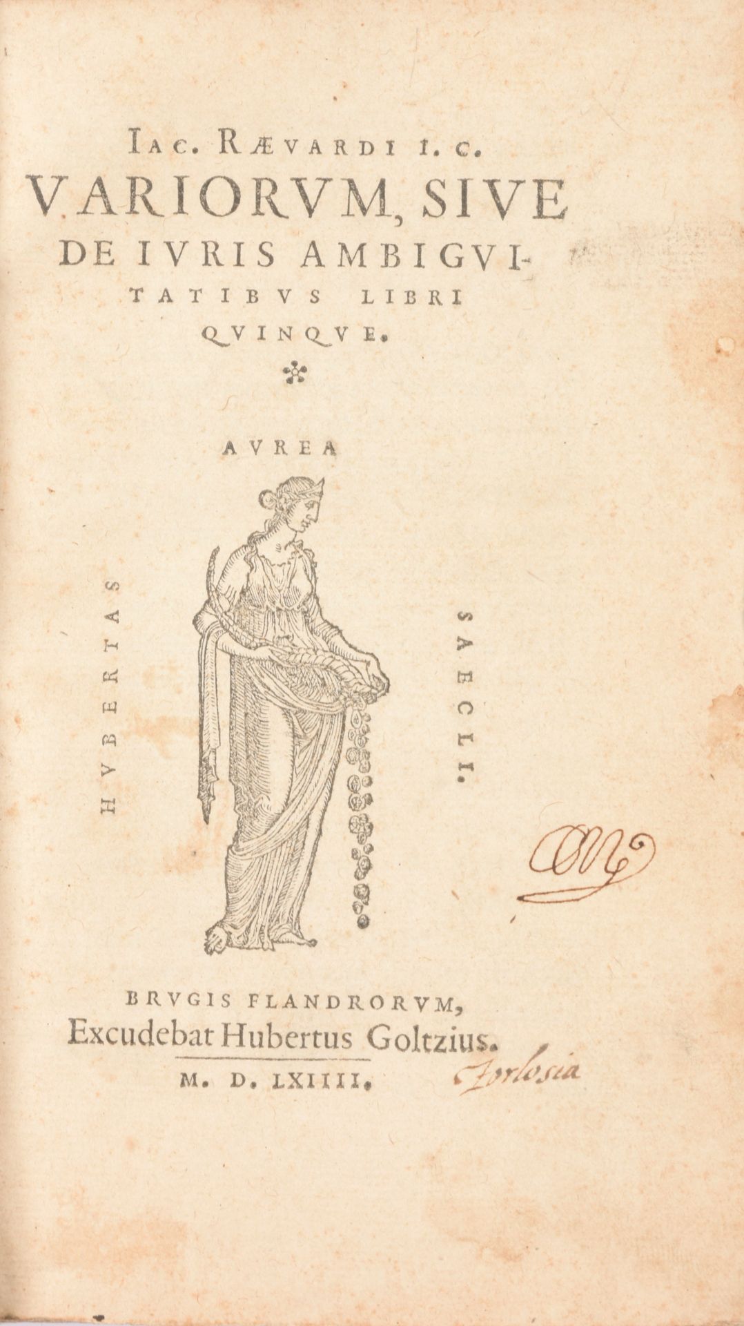 RAEVARDUS, Jacobus Variorvm, sive De ivris ambigvitatibvs libri qvinqve

8vo, 33&hellip;