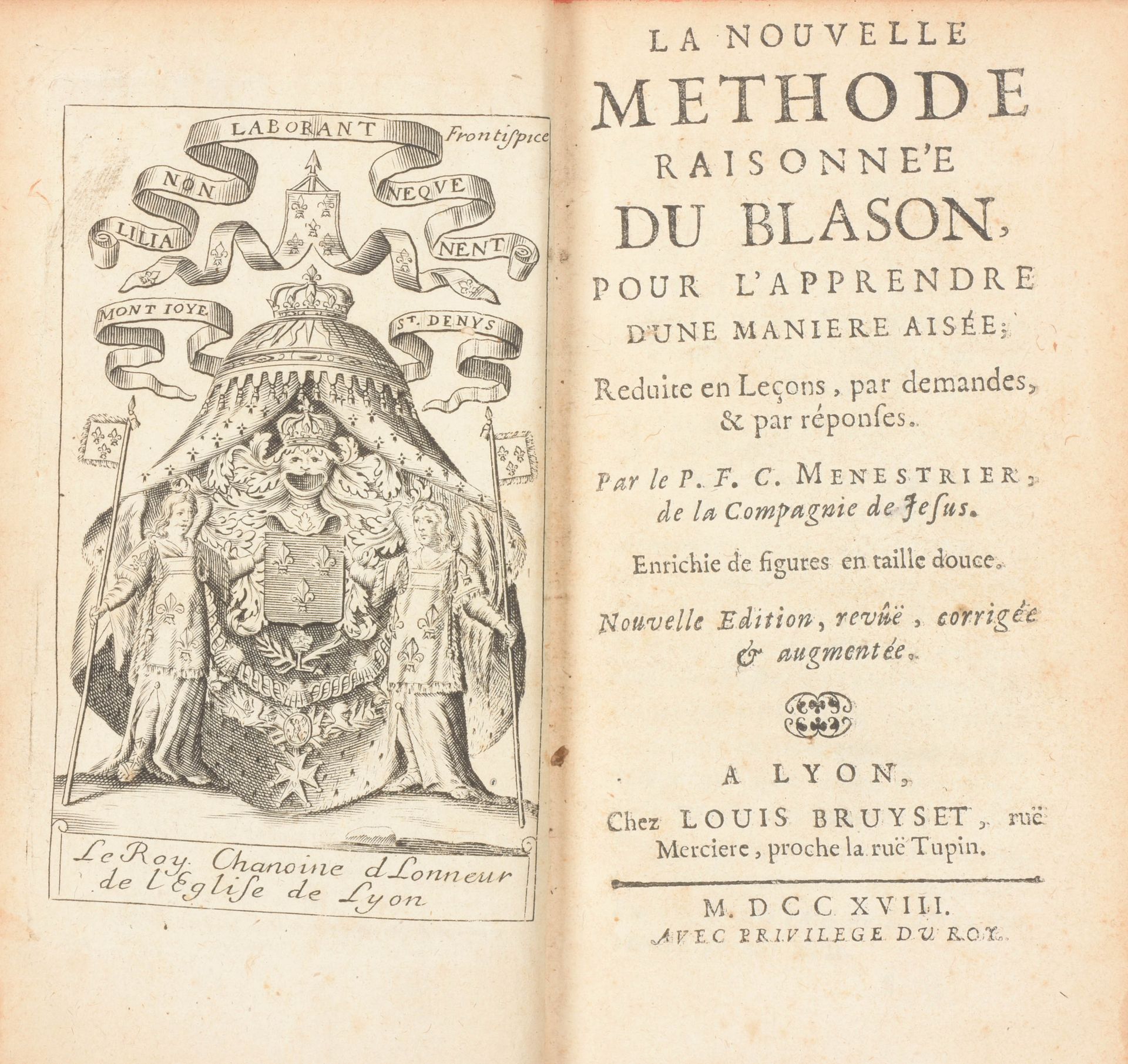 Menestrier, Claude-François 新的Blason理论方法，让你以简单的方式学习，以需求和回应的方式学习...。丰富了凹版画的人物。新版，&hellip;