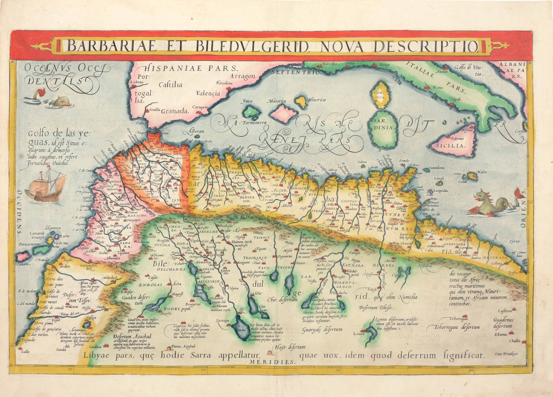 [NORTH AFRICA] Barbariae et Biledvlgerid nova descriptio

奥特留斯的手绘地图（33 x 50厘米）（安&hellip;