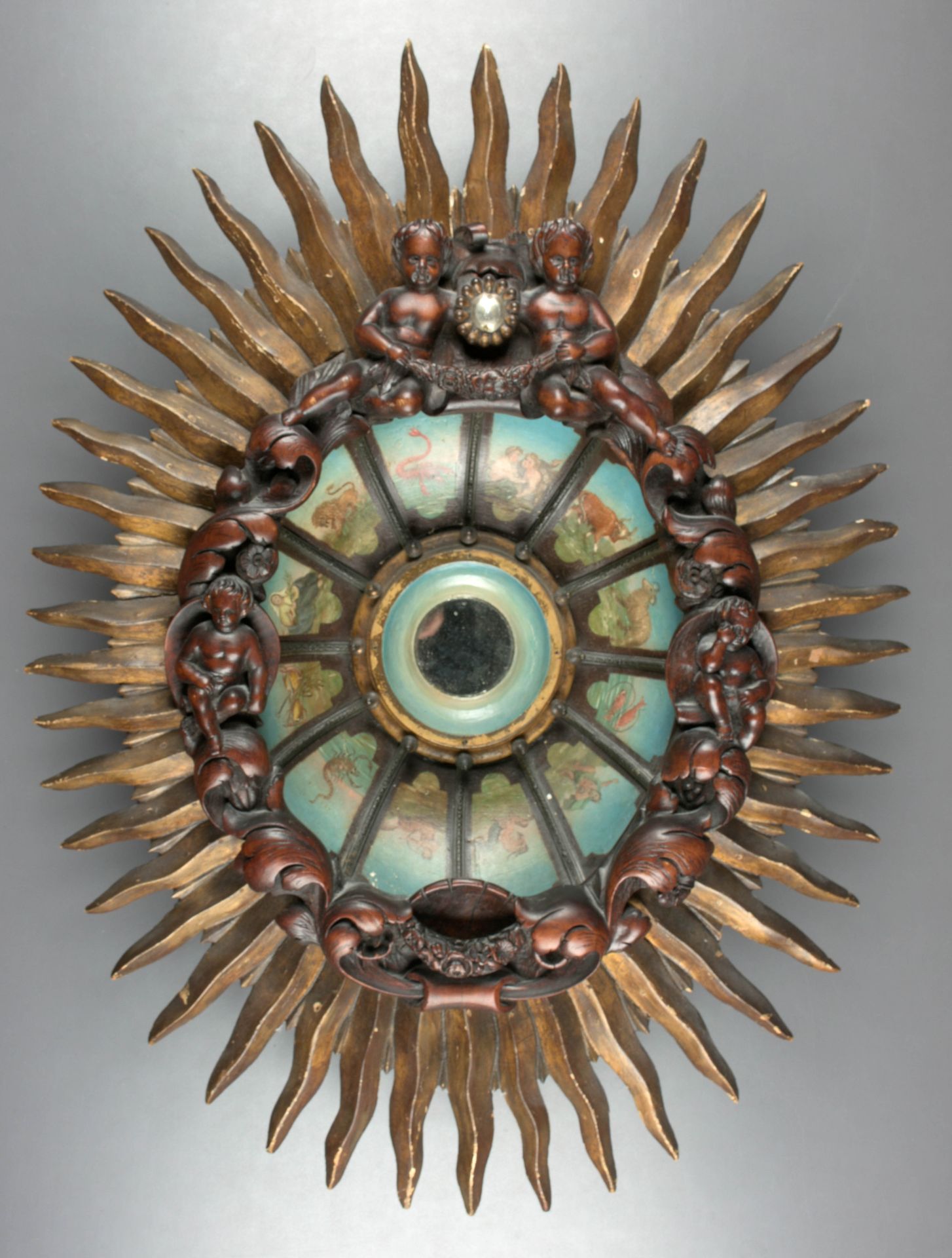 [ZODIAC MIRROR] 
大木框的小镜子 - miroir oeil de sorcière




小圆镜（7.5厘米），周围有12幅十二星座的画。雕&hellip;