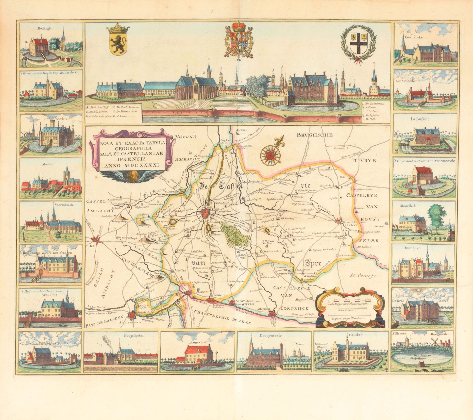 [Ieper] Nova et exacta tabula geographica salae et castellantae Iprensis anno M &hellip;