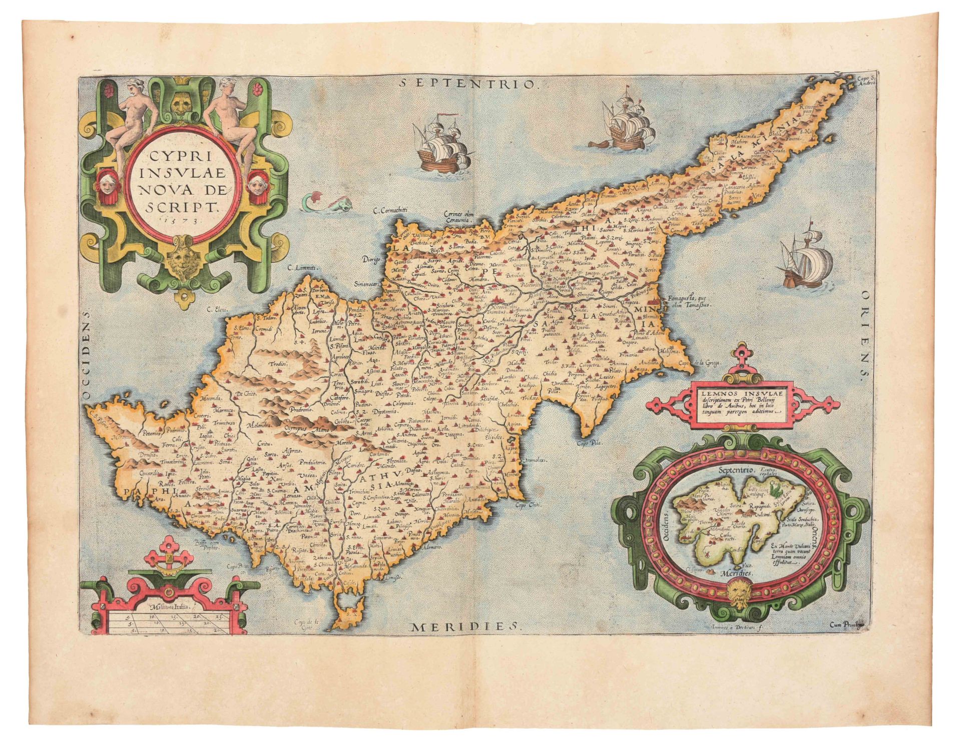 [CYPRUS] Cypri insulae nova descriptio (1573)

奥特留斯的手绘地图（35 x 50厘米）（安特卫普，约1590）。&hellip;