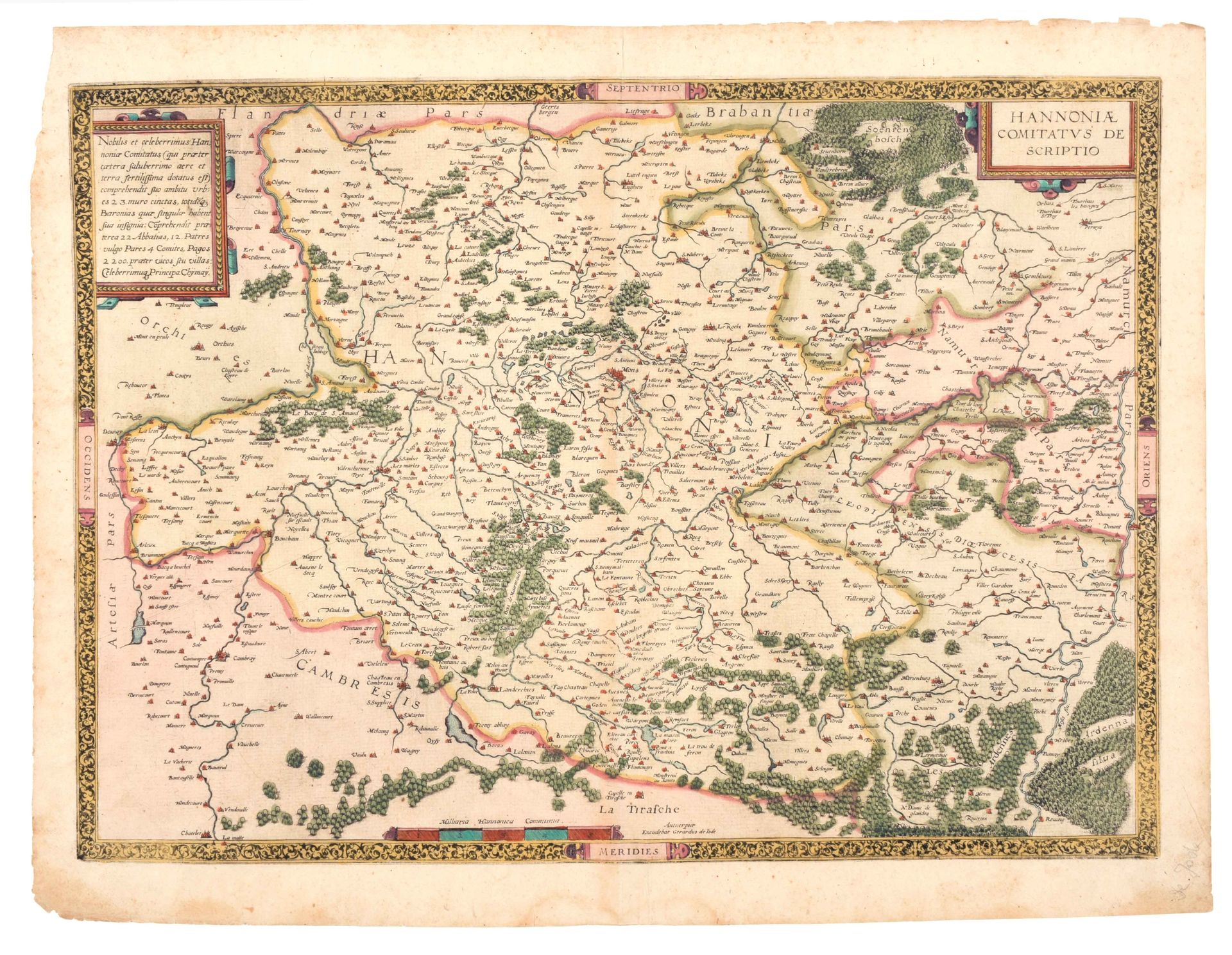 [HAINAUT] Hanoniae comitatus descriptio

Mappa antica (36 x 51 cm) a colori di G&hellip;