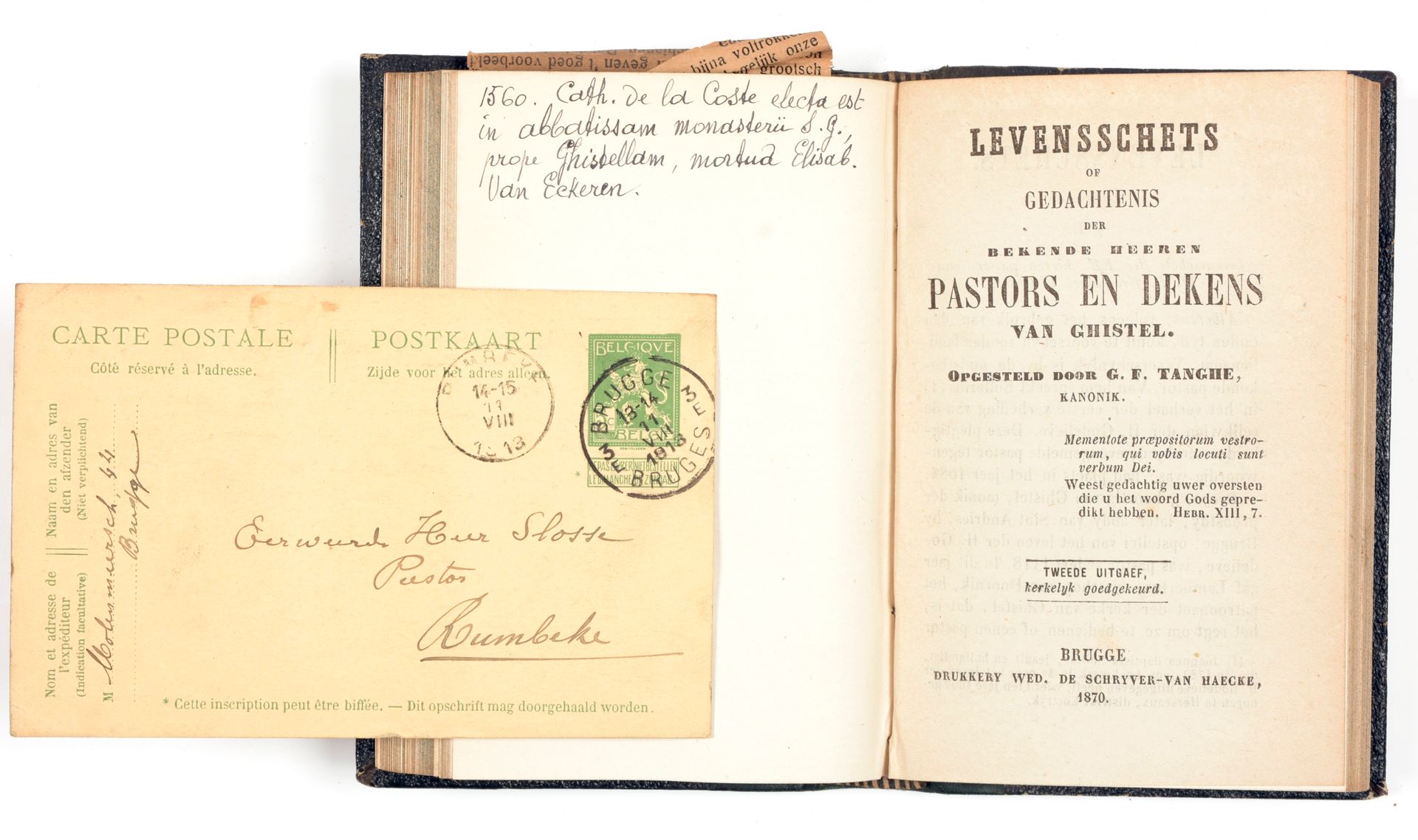 TANGHE, G.F. Het leven van H. Martinus, patroon van Couckelaere

Brugge

1858

8&hellip;