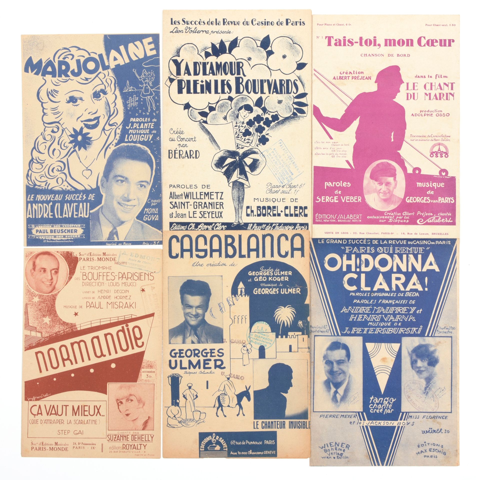[PARTITIONS] 收集68份乐谱

约1925-1960

歌曲、唐卡、华尔兹、波尔卡、伦巴、帕索多瓦、狐步舞等乐谱...音乐：文森特-斯科托，蒂诺-罗&hellip;