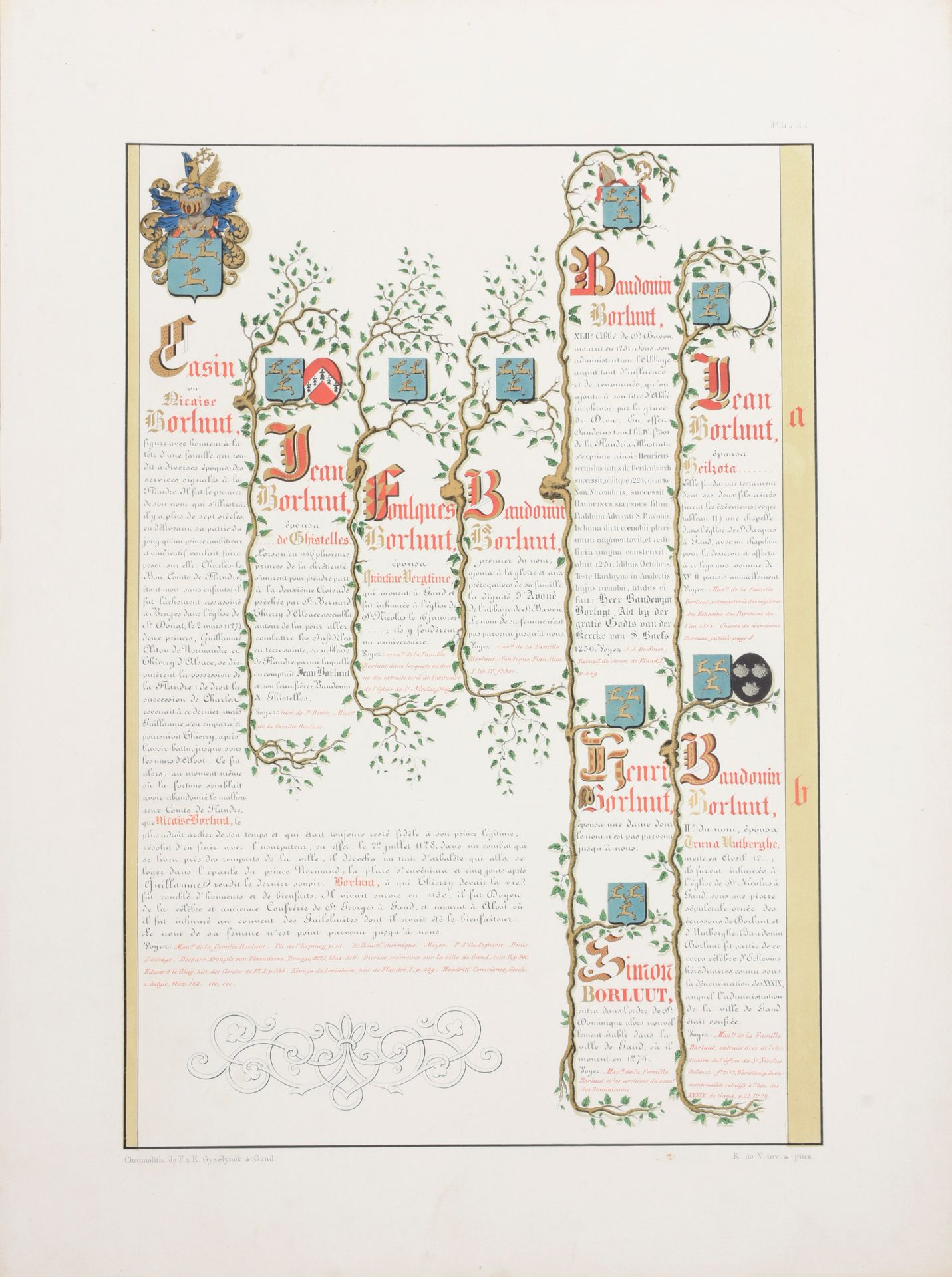 KERVYN de VOLKAERSBEKE, Philippe; DIEGERICK, J. Genealogical and heraldic histor&hellip;