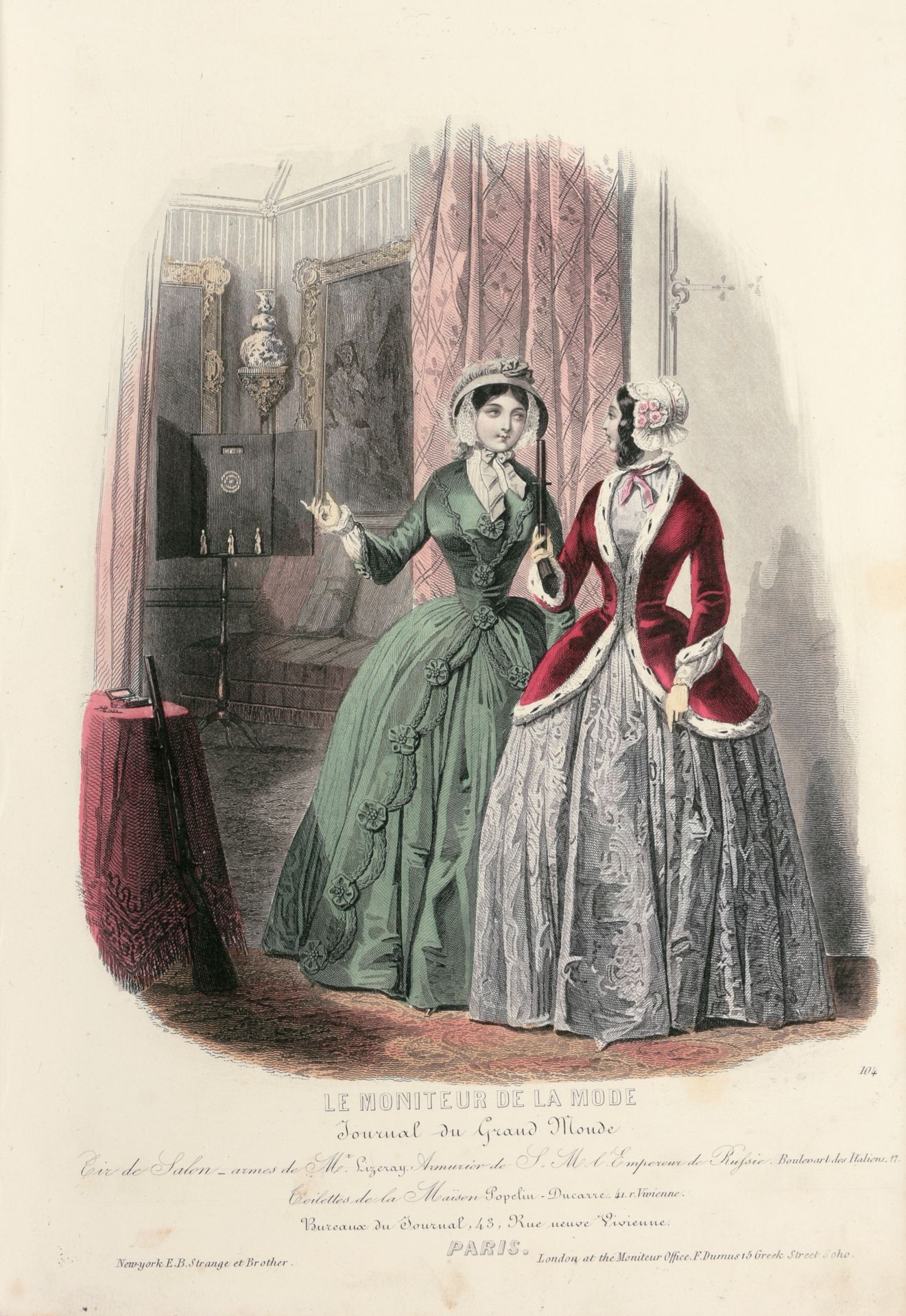 [MODEBOEKEN] Raccolta di 8 libri di moda (1846/1872) con 190 incisioni a colori &hellip;