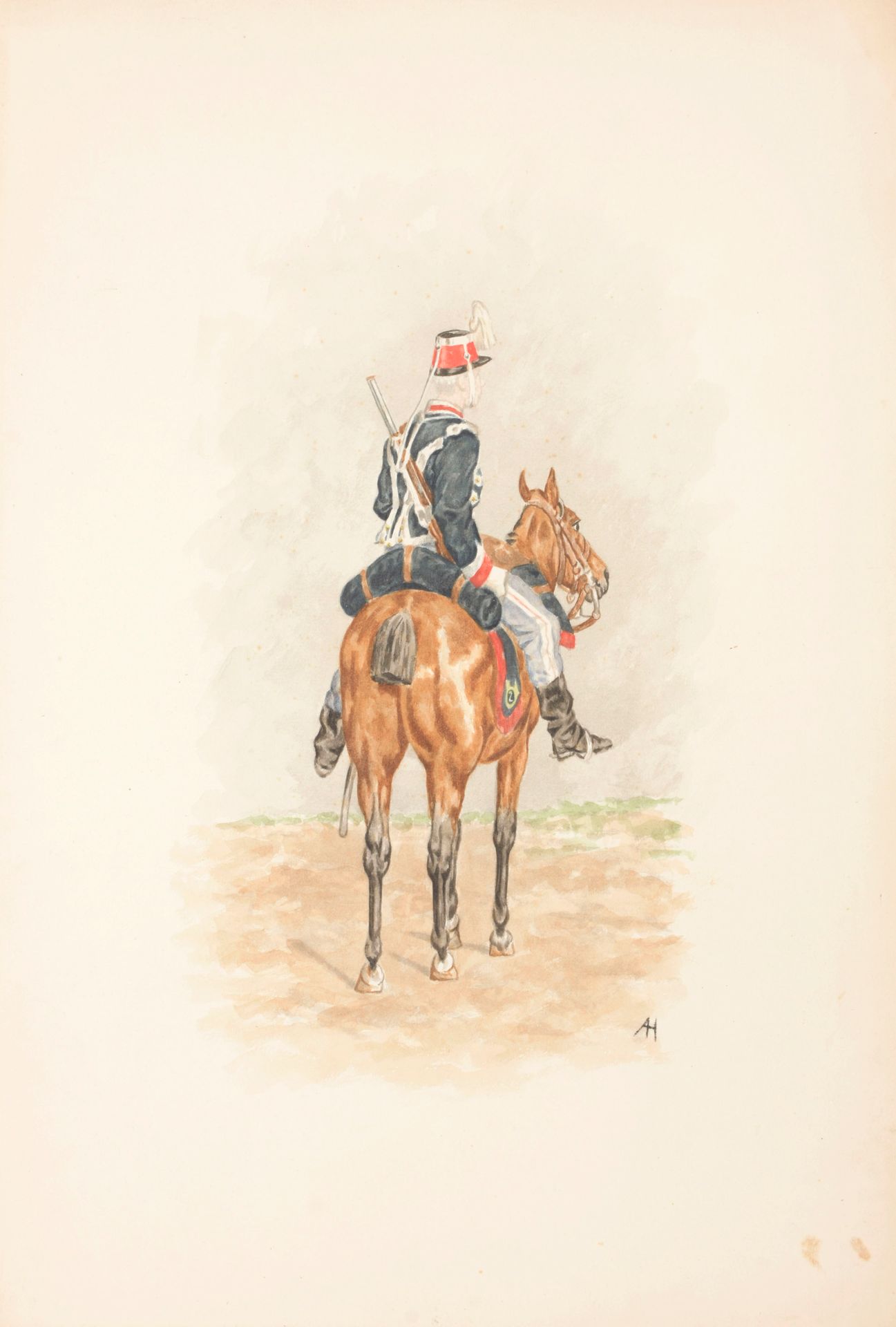 HUBERT, A. 8 watercolors with soldiers of the Belgian army c. 1900

Format: 63 x&hellip;