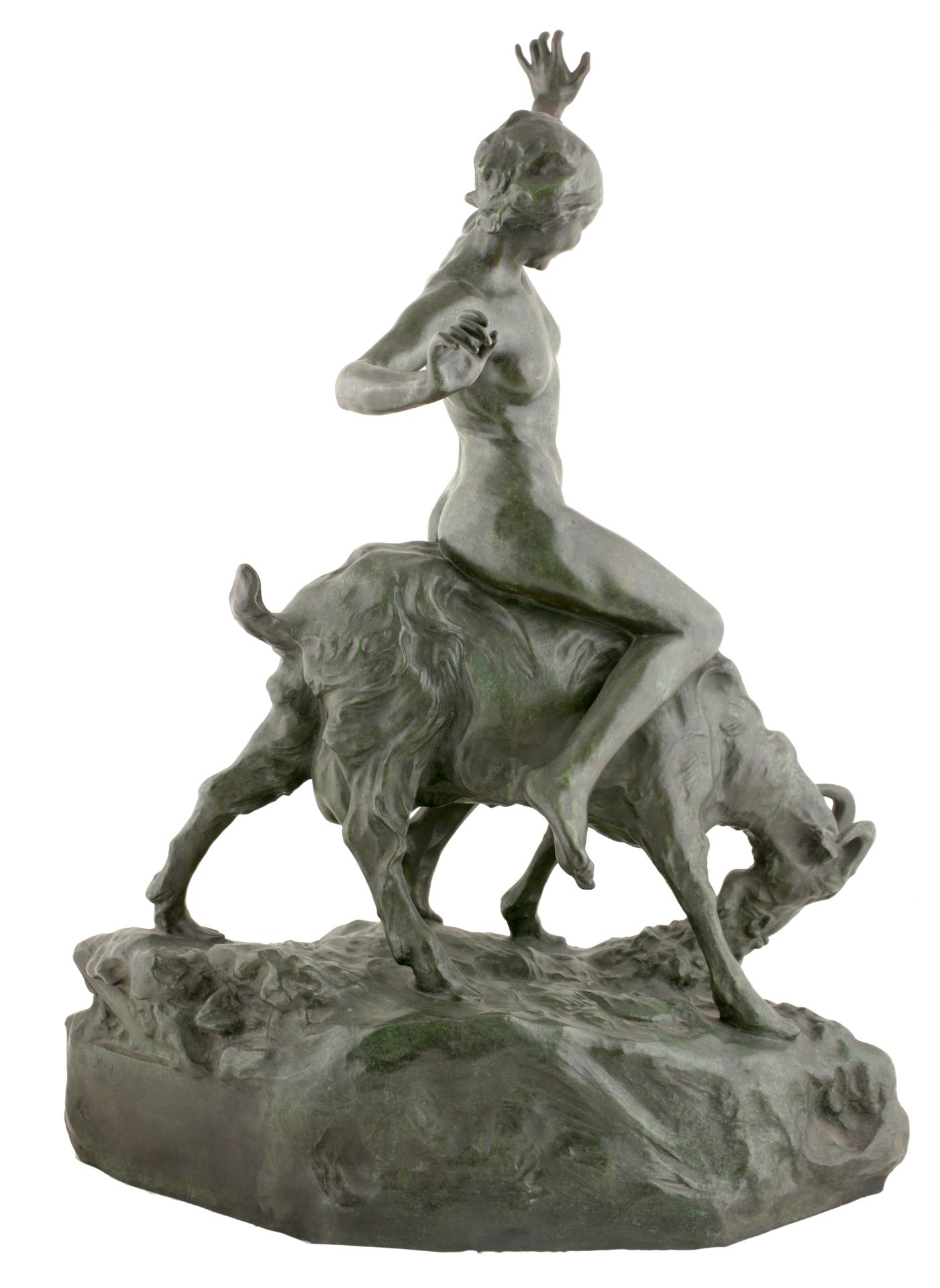COURTENS, Alfred (1889-1967) Nacktes junges Mädchen, das auf einer Ziege reitet &hellip;