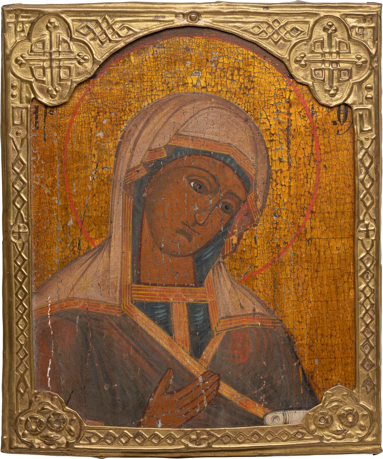AN ICON SHOWING THE MOTHER OF GOD FROM A DEISIS WITH BASMA UNE ICÔNE PRÉSENTANT &hellip;