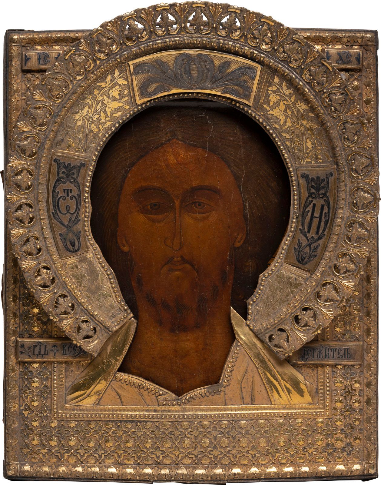AN IMPORTANT ICON SHOWING THE SAVIOUR WITH THE FEARSOME EYE UN'ICONA IMPORTANTE &hellip;