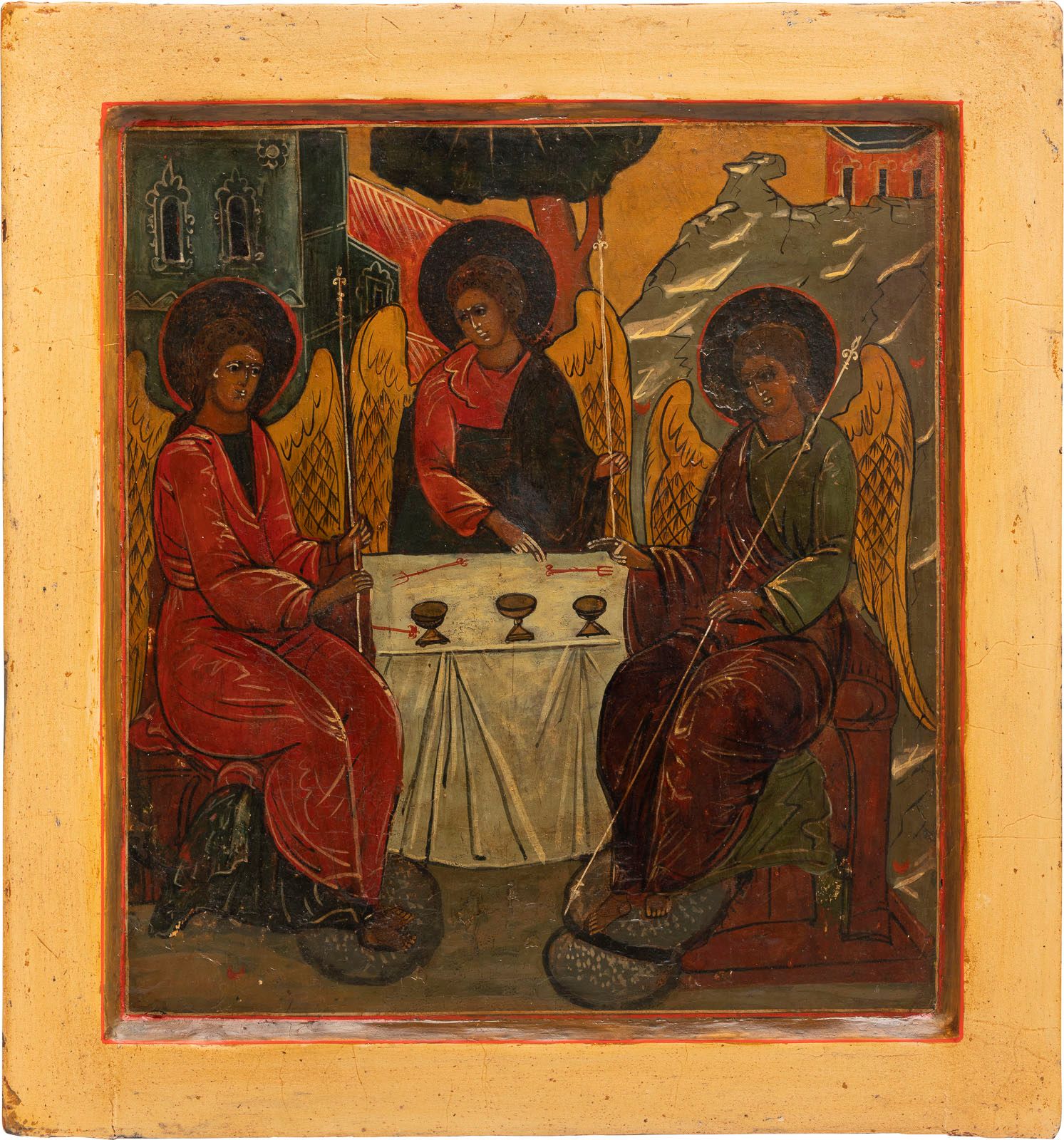 A LARGE ICON SHOWING THE OLD TESTAMENT TRINITY A LARGE ICON SHOWING THE OLD TEST&hellip;