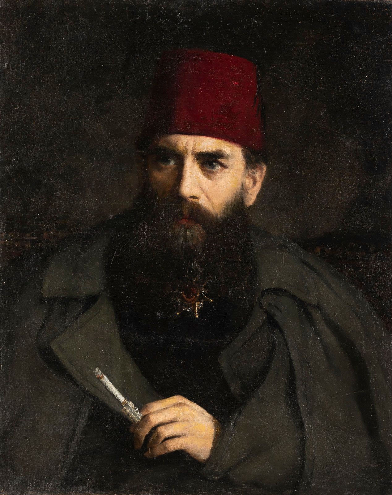 Unbekannter Porträtmaler 活跃于19/20世纪的无名肖像画家。奥斯曼帝国将军的肖像，估计是马哈茂德-穆赫塔尔-帕夏（1866-1935）&hellip;