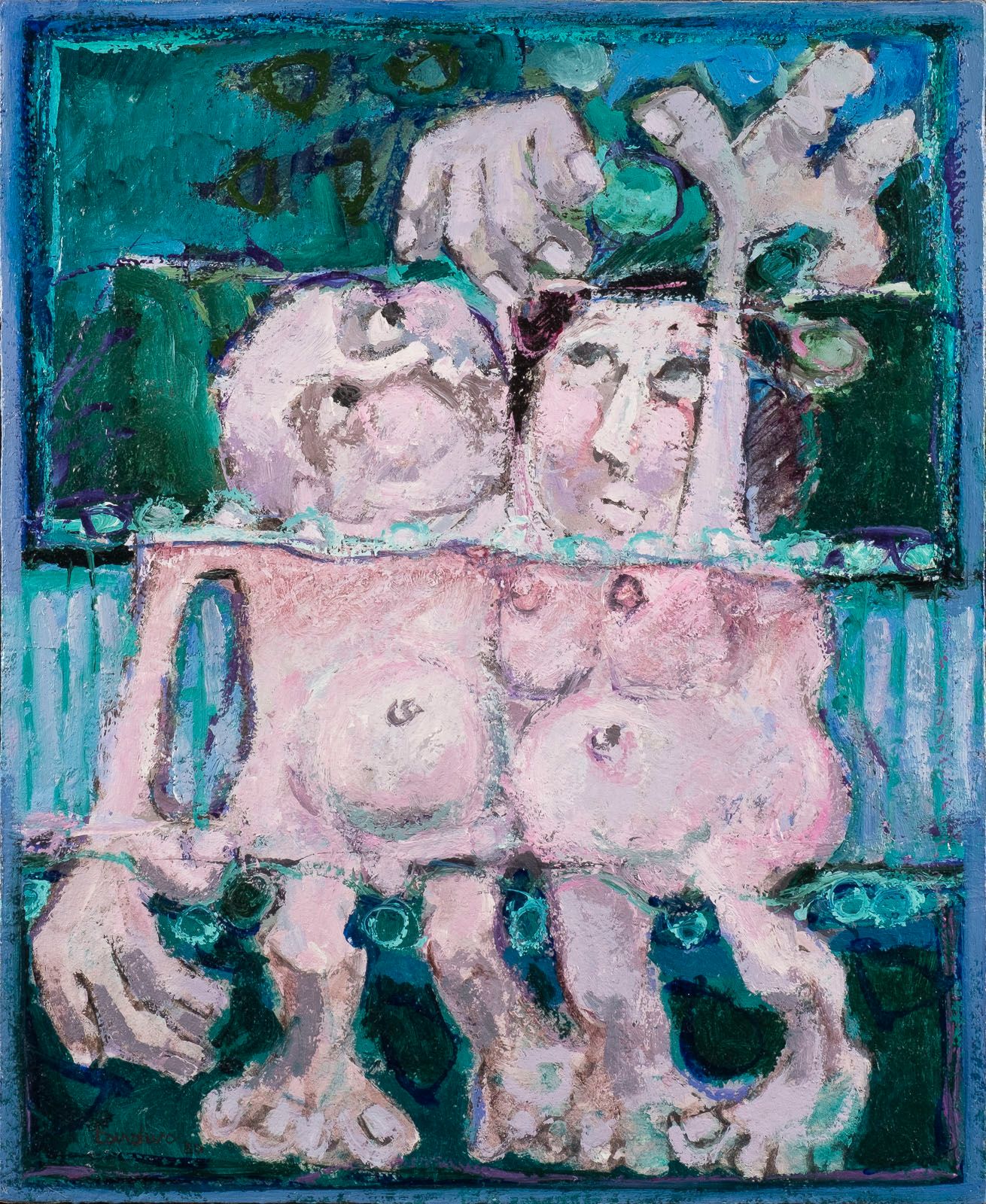 JEAN-CLAUDE TARDIVO JEAN-CLAUDE TARDIVO 1935 Villedômer 无标题（裸体夫妇）（1980） 布面油画。左下方&hellip;