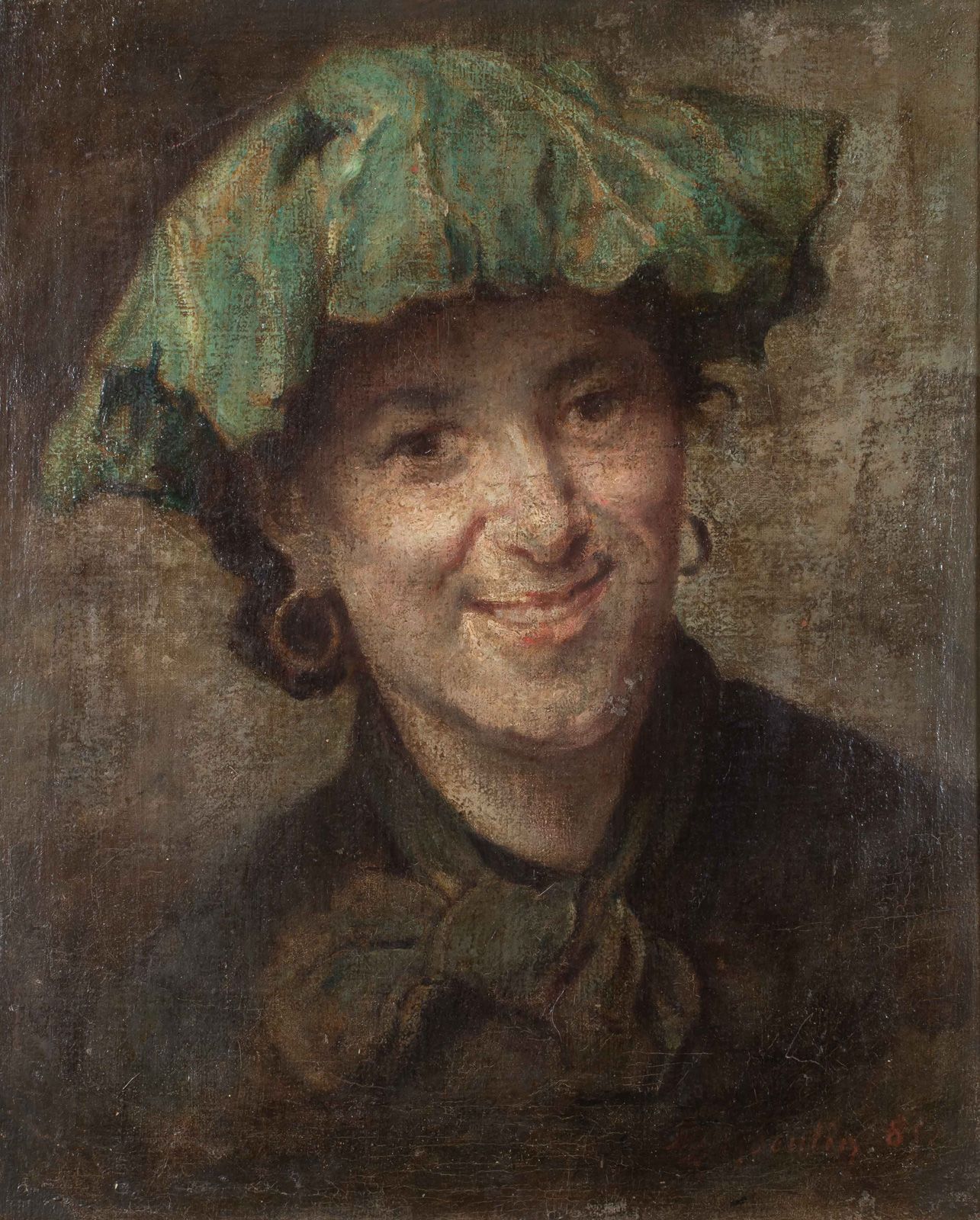 Null Marcellin DESBOUTIN (1923-1902)	 Portrait de femme. 	 Huile sur toile. 	 Si&hellip;