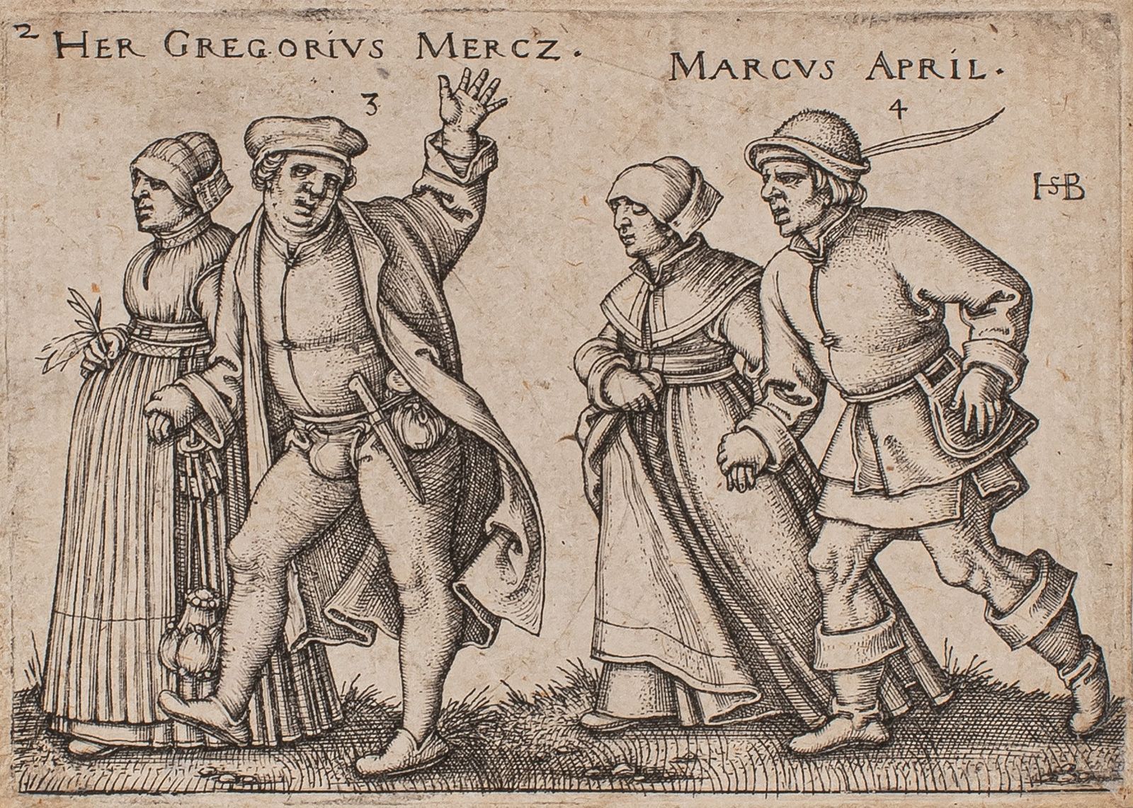 Null Hans Sebald Beham (1500-1550) Her Gregorius Mercz - Marcus April. (Pl. 3 of&hellip;