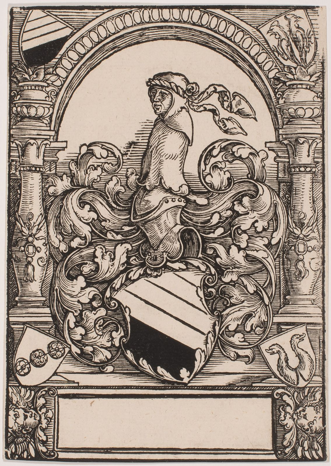 Null 汉斯-塞巴尔德-贝汉姆（1500-1550年）波默家族的纹章。大约1525年。木刻。116 x 160.Bartsch app. 53 (根据Düre&hellip;