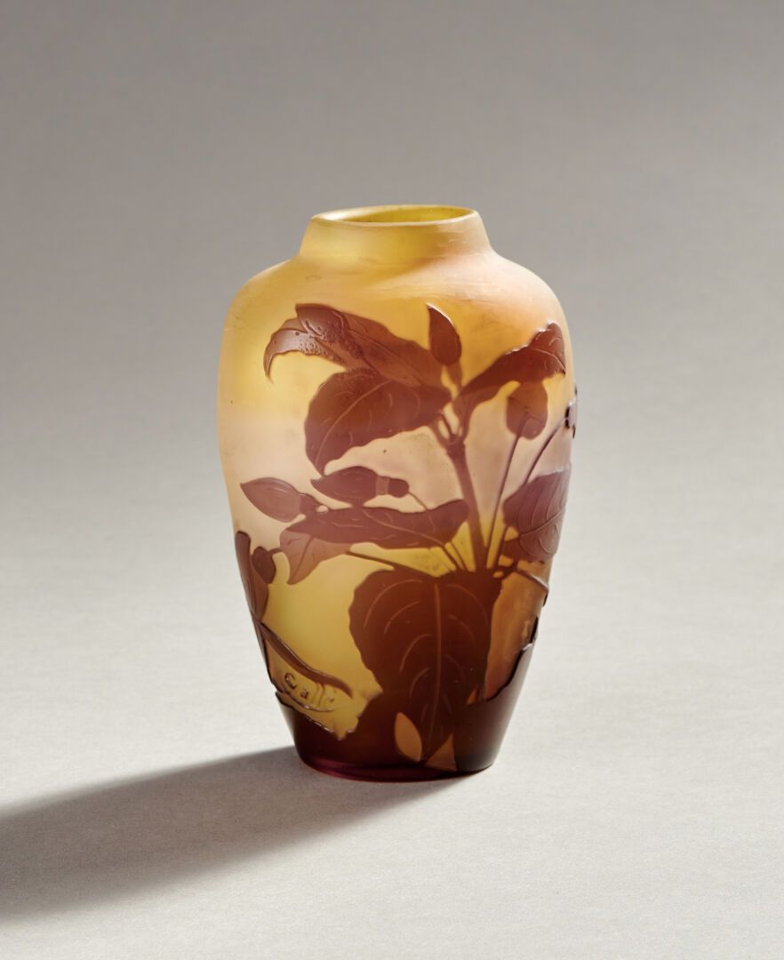 Null Emile GALLE (1846-1904)

Vase en verre jaune et vert à décor dégagé à l'aci&hellip;