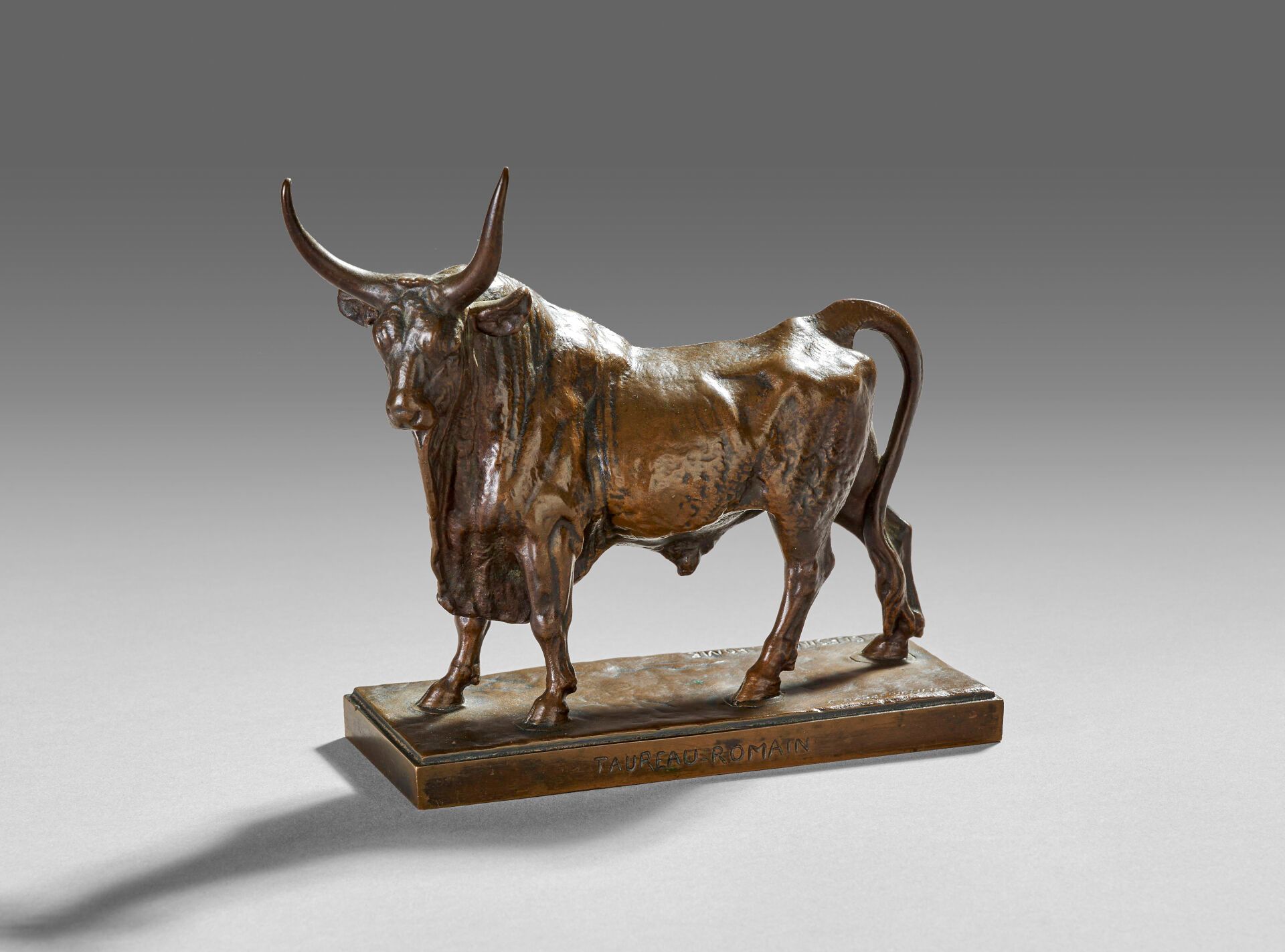 Null Jean-Baptiste CLESINGER (1814-1883) dit Auguste
"Taureau romain".
Bronze à &hellip;