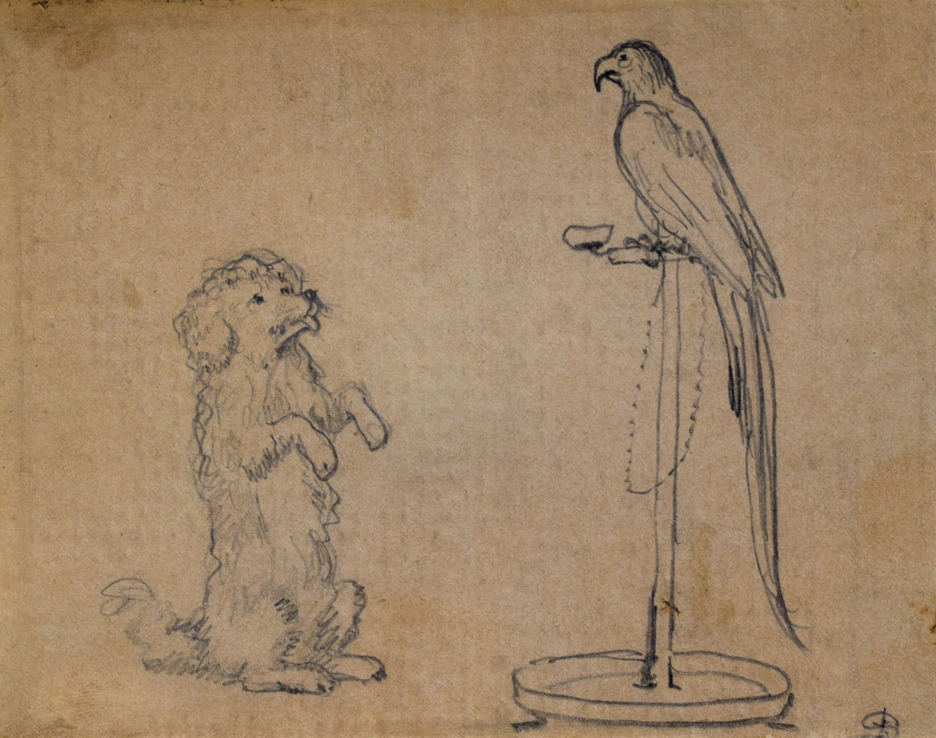 Null Lothar VON SEEBACH (1853-1930), attribué à 

Etude d'un chien et d'un perro&hellip;