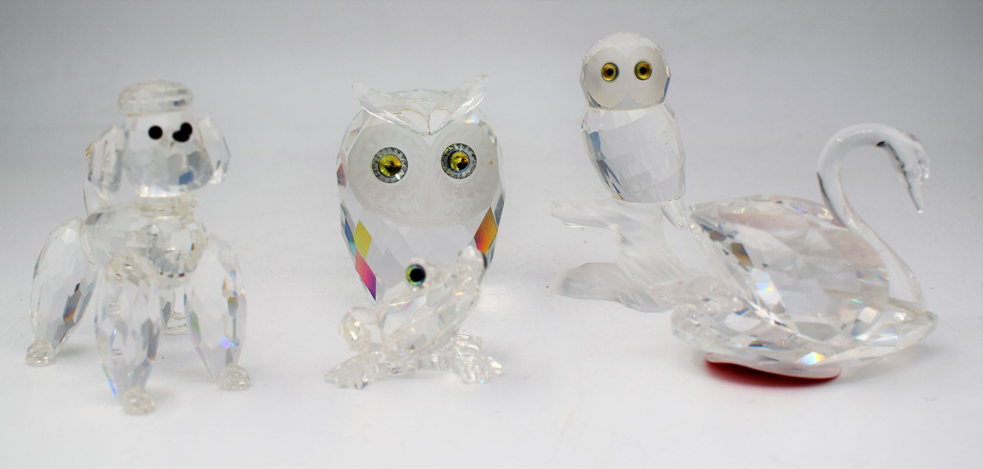 Null SWAROVSKI, Ensemble de 5 animaux en cristal taillé : Hibou (50 mm), Hibou s&hellip;