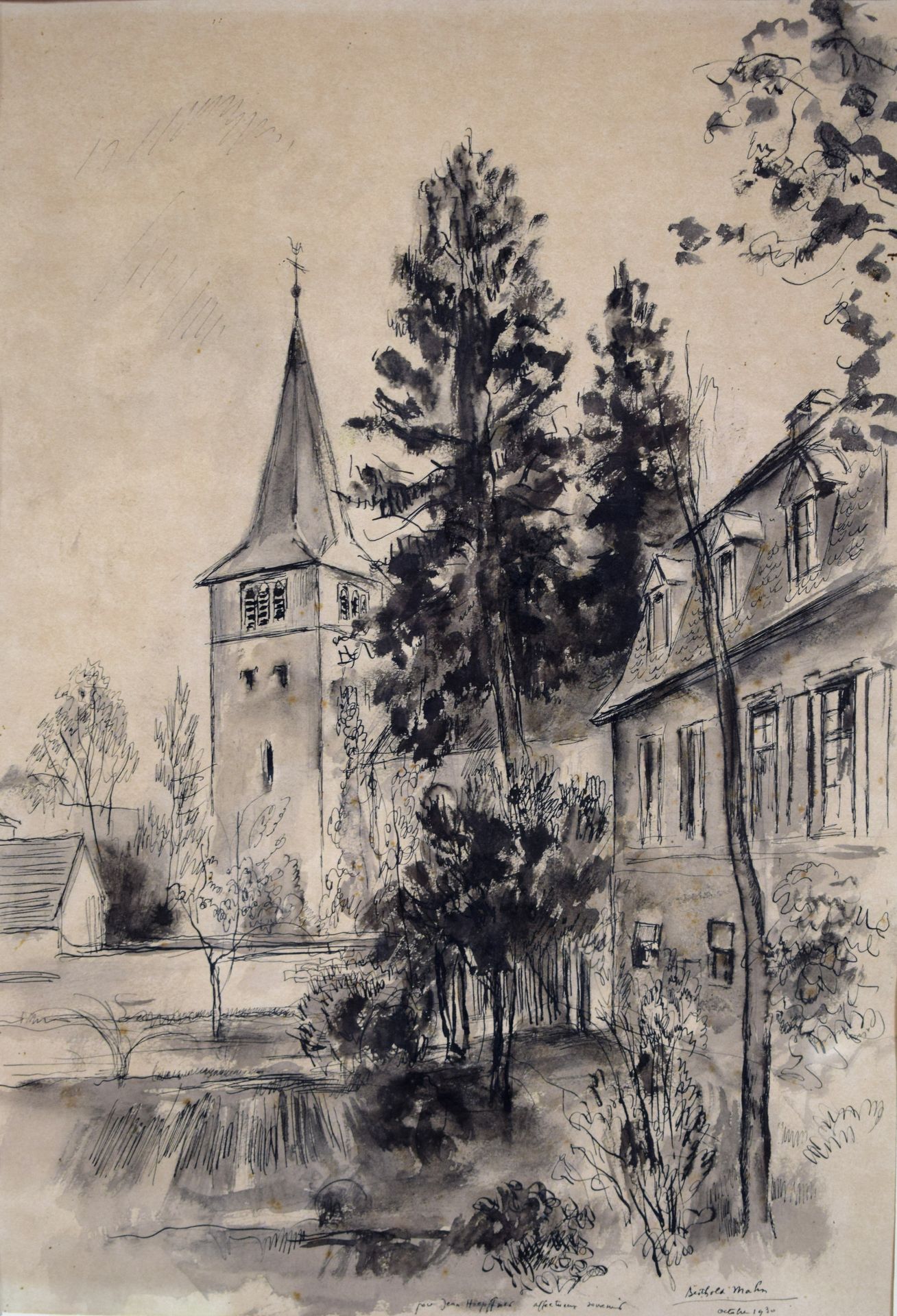 Null Berthold MAHN (1881-1975)

Arrière d'une maison et clocher d'église

Encre &hellip;