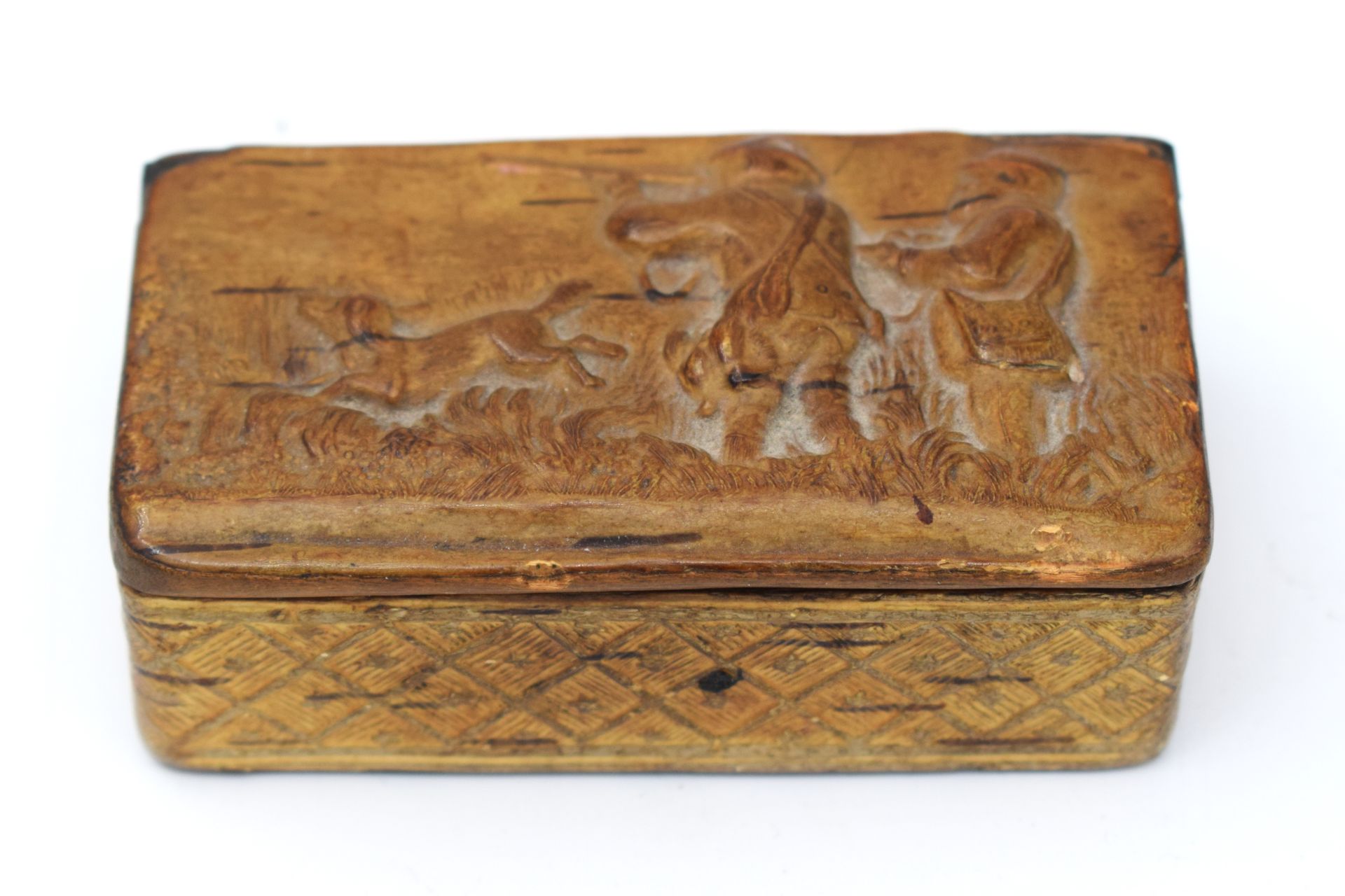 Null Ensemble de 2 boîtes début XXe siècle : 1. Boîte ovale en bois exotique, co&hellip;