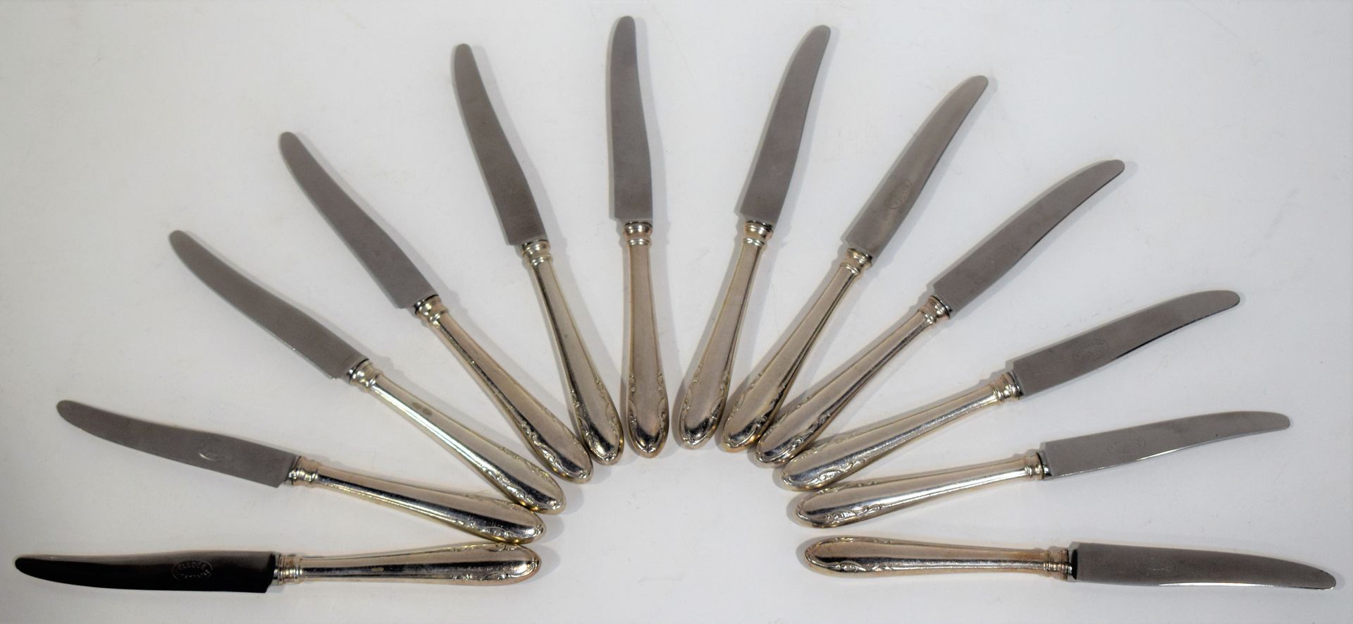 Null Ensemble de 12 couteaux à dessert en métal argenté (100), lame acier ELLDEE&hellip;