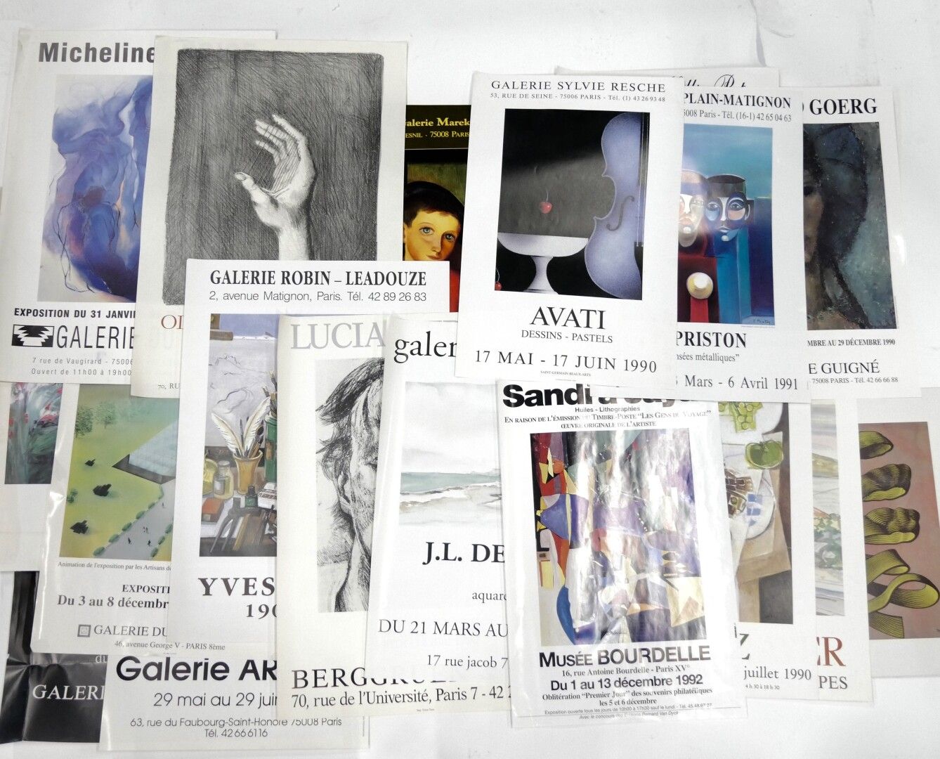 Null 20世纪

一批18张胶印展览海报，包括:

- 巴黎高等师范学院，马列克画廊

- F. 普利斯顿，卡普兰-马提翁画廊

- 爱德华-戈尔格，吉尼耶&hellip;