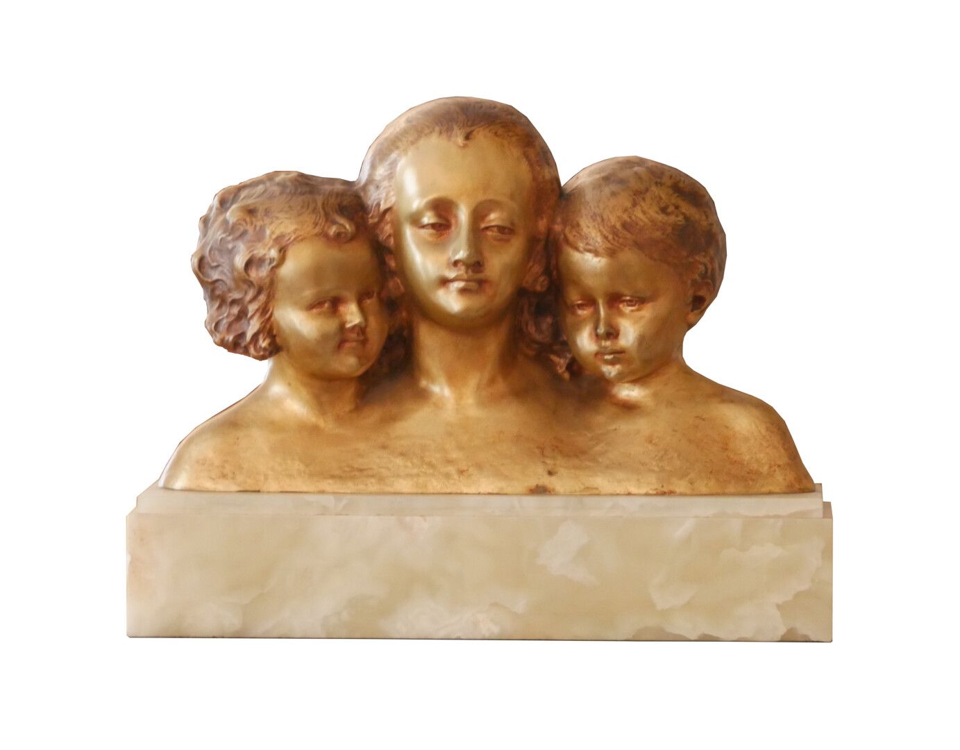 Null VERS 1950 

L'amour maternel 

Sculpture en bronze doré reposant sur un imp&hellip;