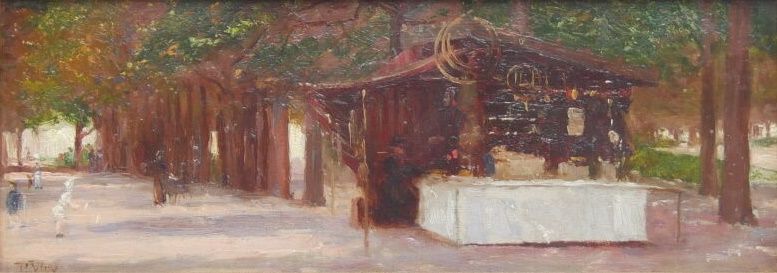 Null Paul Alphonse VIRY (1832-1913) 

La bottega del mercante nel Jardin du Luxe&hellip;