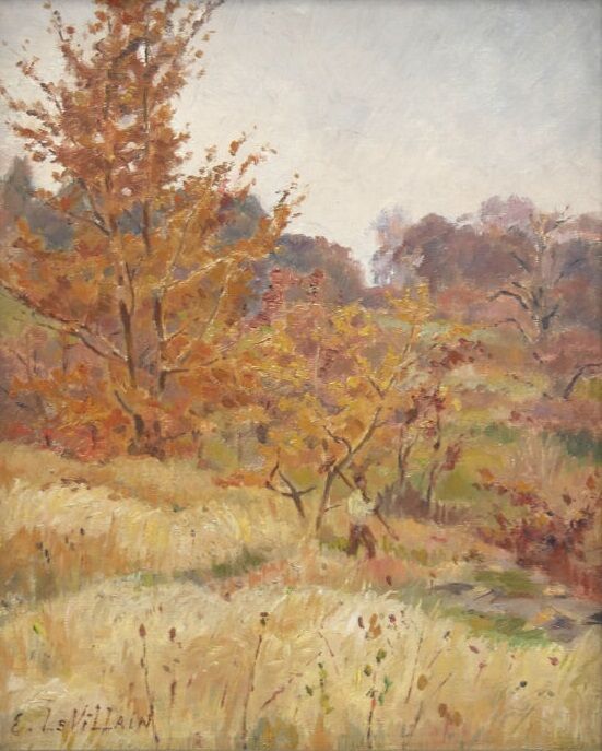 Null 欧内斯特-奥古斯特-勒维兰 (1834 - 1916)

秋天的树上的人

布面油画

左下角签有E.恶棍

有框

尺寸：27 x 22厘米。10,&hellip;