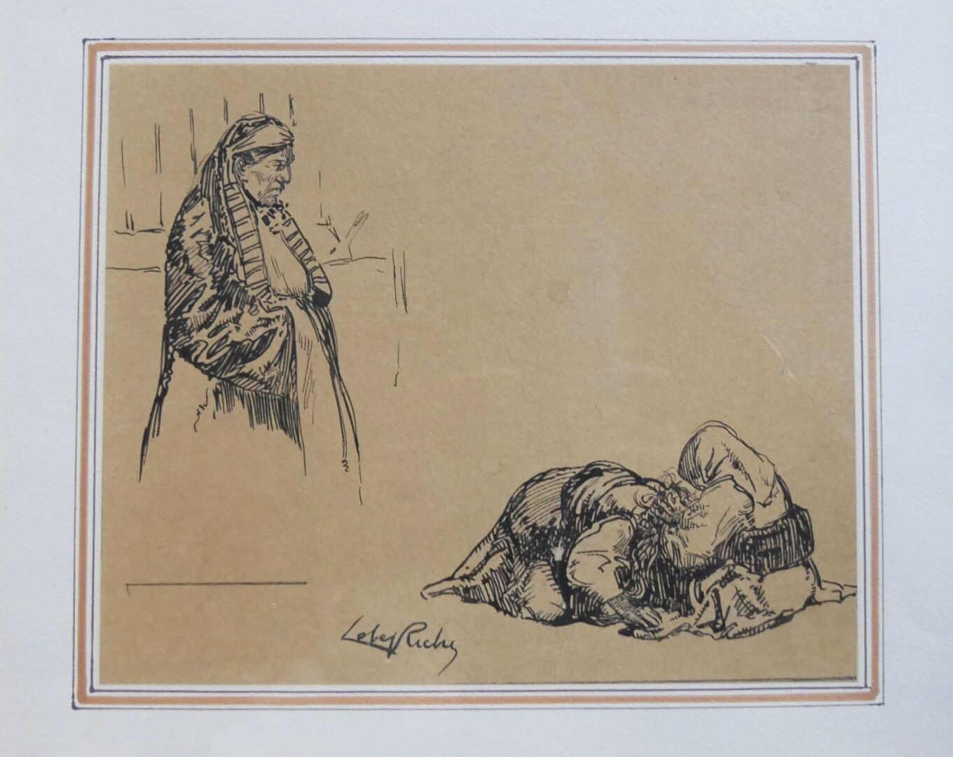 Null Alméry LOBEL-RICHE (1880-1950) 

Étude de deux personnages, croquis de Macé&hellip;