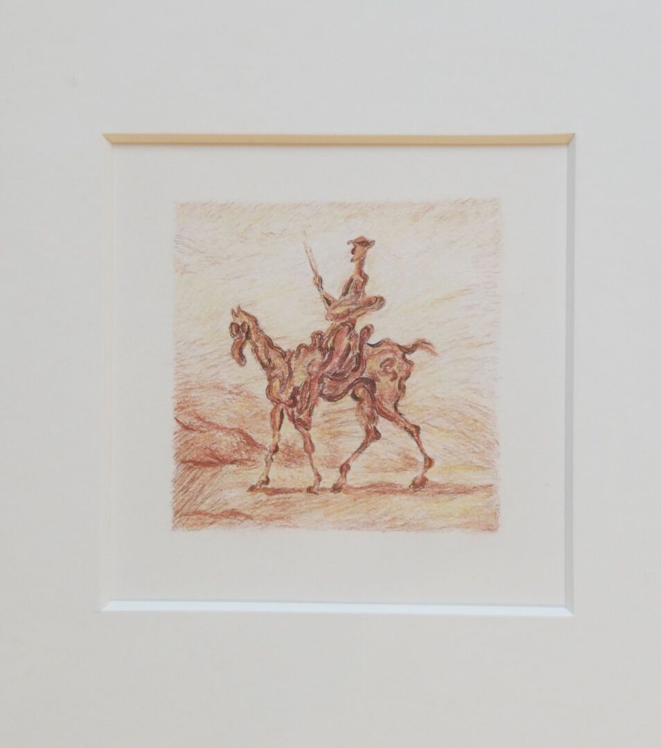 Null ANONYMOUS - 20th CENTURY SCHOOL 

Don Quixote 

Lithograph in color

Framed&hellip;